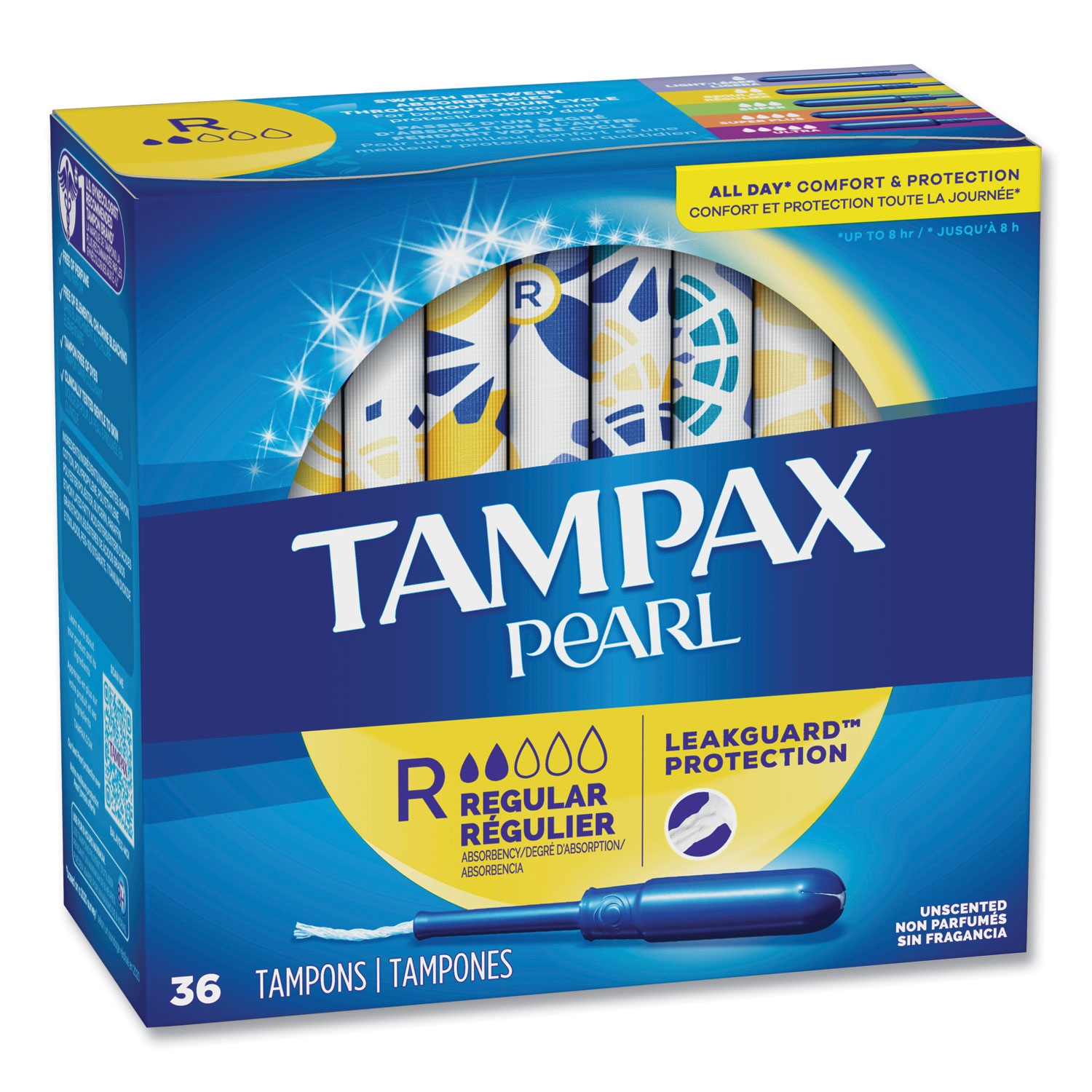 Pearl Tampons, Regular, 36/Box, 12 Box/Carton - Office Express