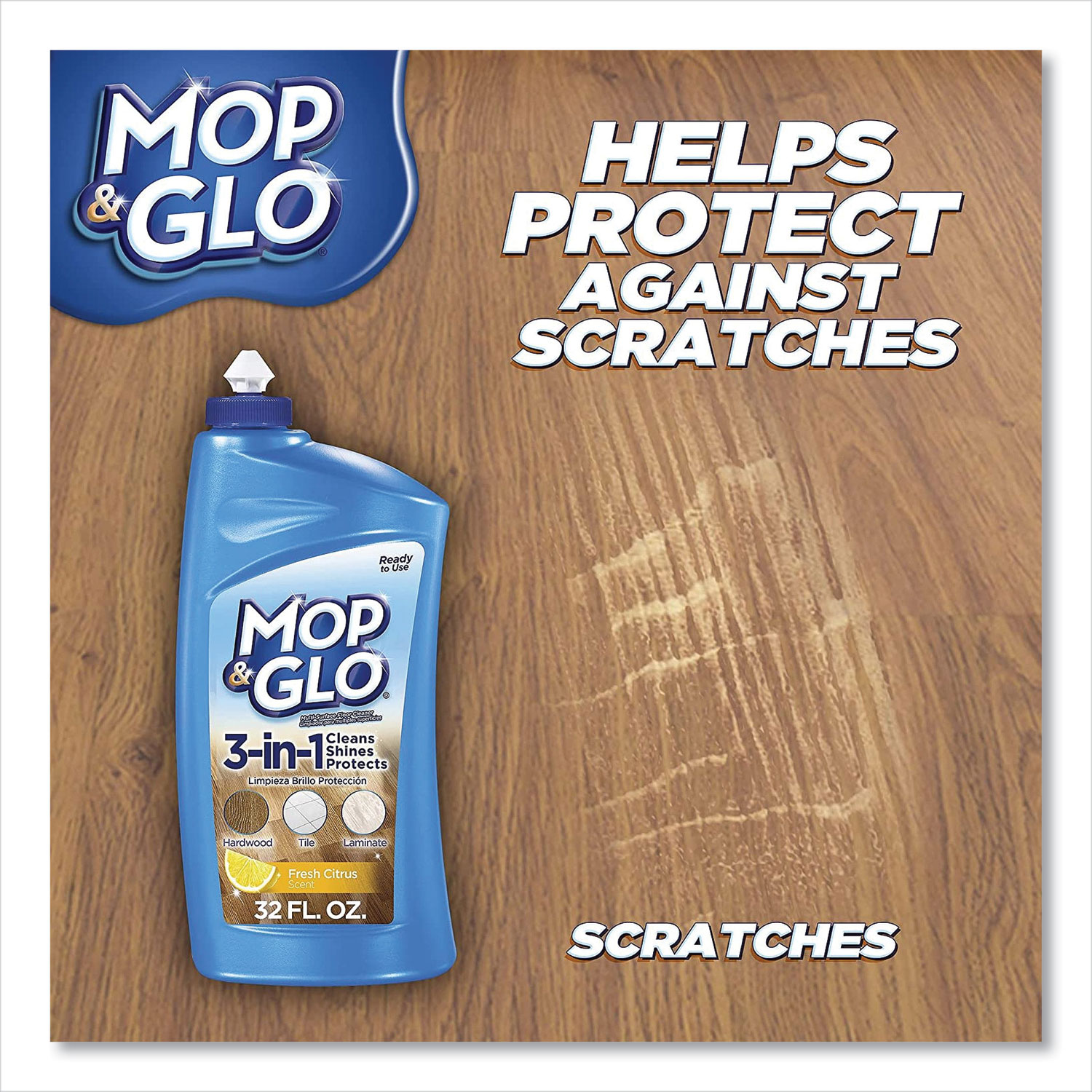 Mop & Glo Professional Multi-Surface Floor Cleaner, 64 fl oz Bottle, Triple  Action Shine Cleaner