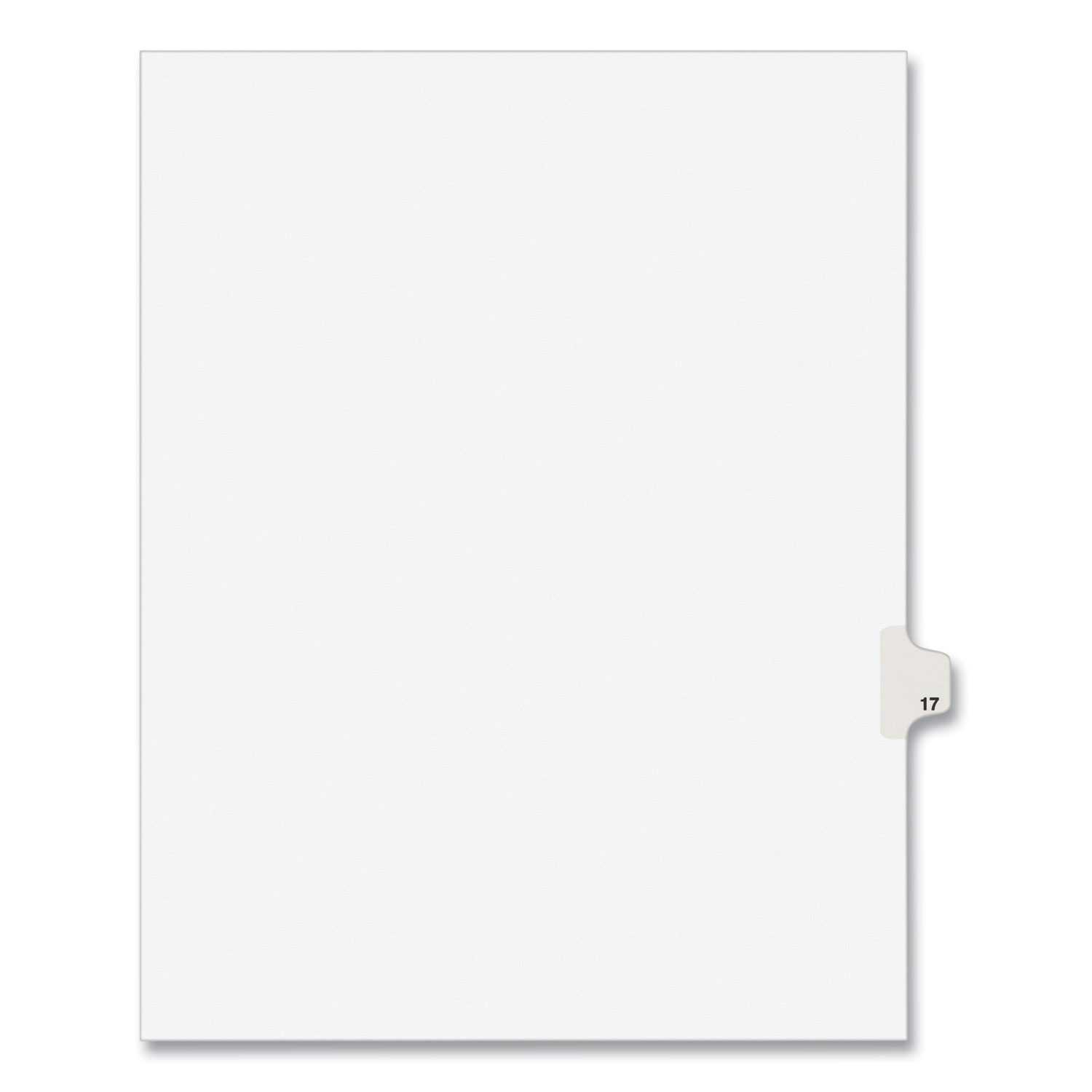 Preprinted Legal Exhibit Side Tab Index Dividers, Avery Style, 10-Tab, 17, 11 x 8.5, White, 25/Pack, (1017)