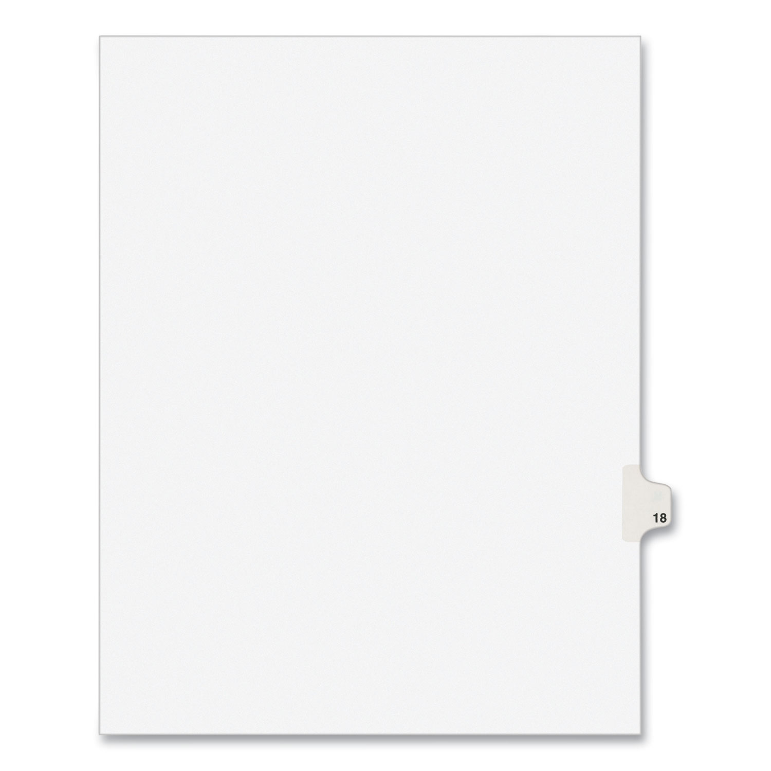 Preprinted Legal Exhibit Side Tab Index Dividers, Avery Style, 10-Tab, 18, 11 x 8.5, White, 25/Pack, (1018)