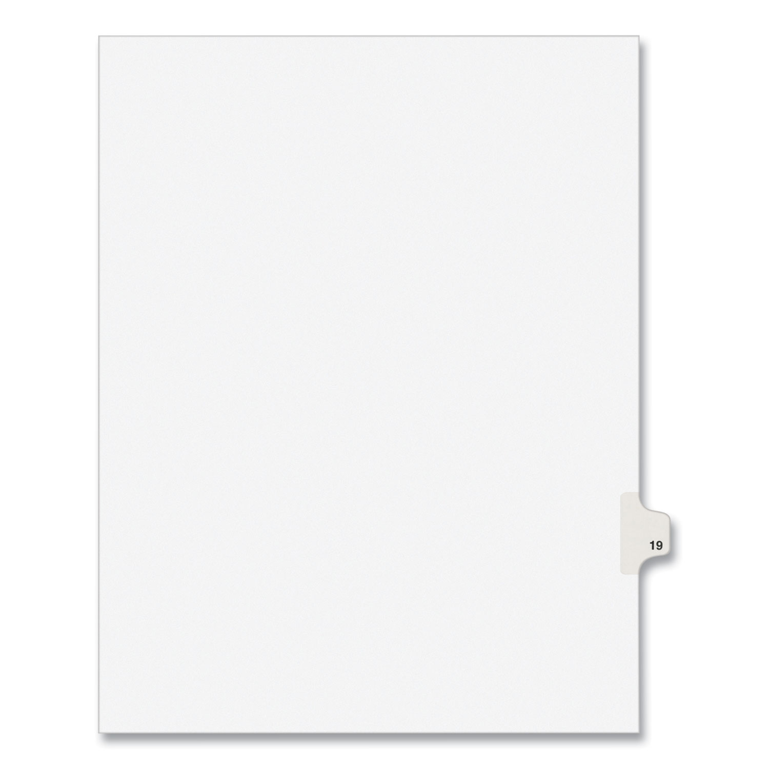 Preprinted Legal Exhibit Side Tab Index Dividers, Avery Style, 10-Tab, 19, 11 x 8.5, White, 25/Pack, (1019)