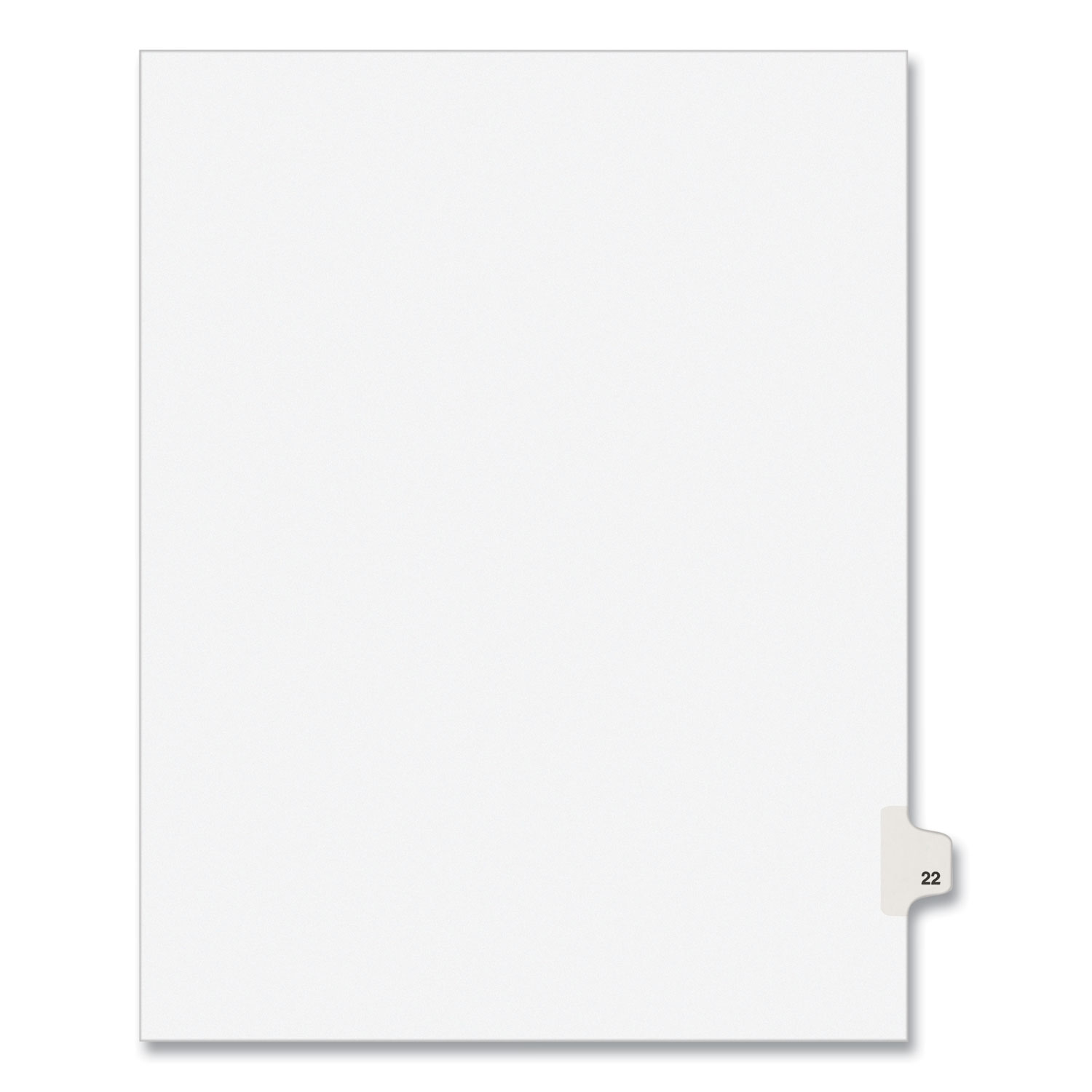 Preprinted Legal Exhibit Side Tab Index Dividers, Avery Style, 10-Tab, 22, 11 x 8.5, White, 25/Pack, (1022)