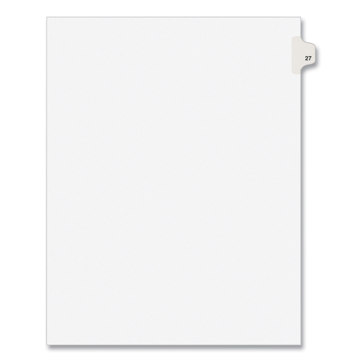 Preprinted Legal Exhibit Side Tab Index Dividers, Avery Style, 10-Tab, 27, 11 x 8.5, White, 25/Pack, (1027)