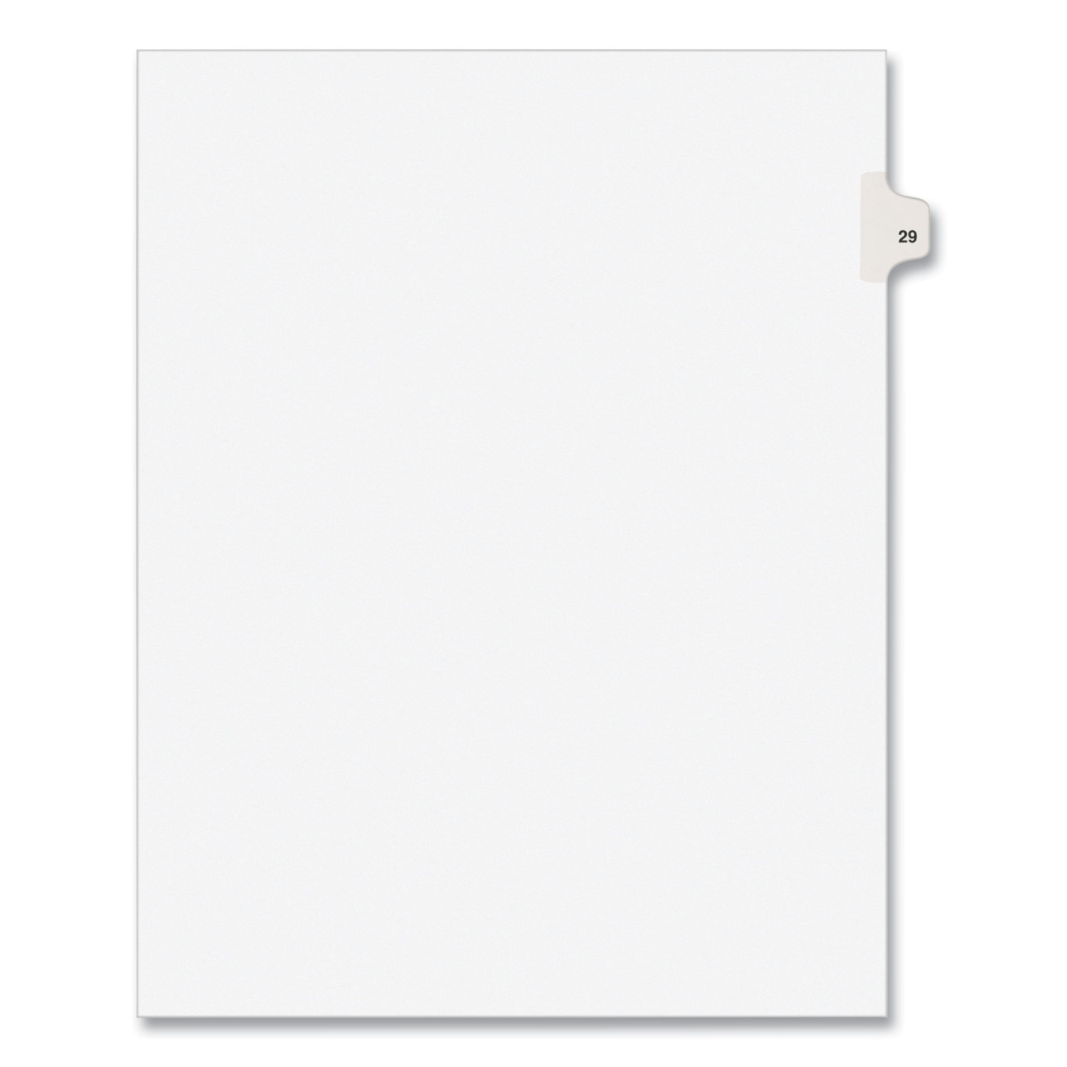 Preprinted Legal Exhibit Side Tab Index Dividers, Avery Style, 10-Tab, 29, 11 x 8.5, White, 25/Pack