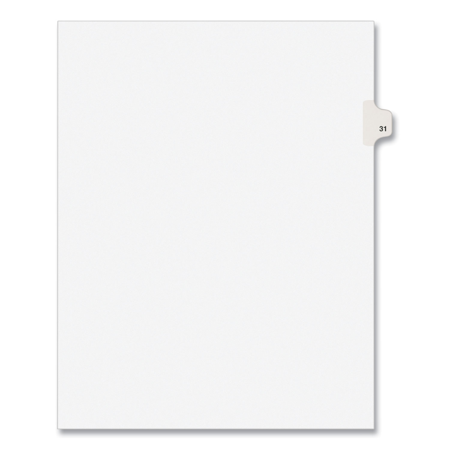 Preprinted Legal Exhibit Side Tab Index Dividers, Avery Style, 10-Tab, 31, 11 x 8.5, White, 25/Pack, (1031)