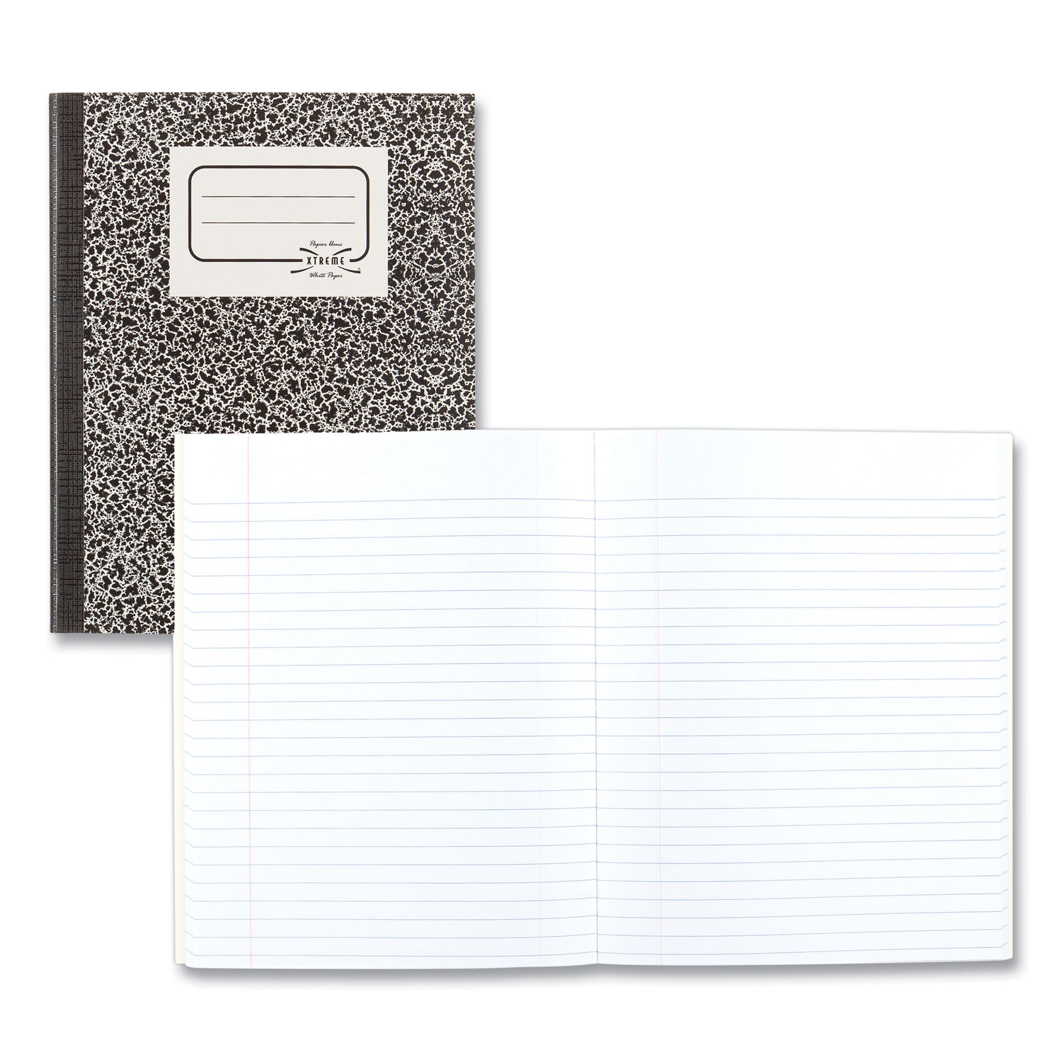 Composition Book, Wide/Legal Rule, Black Marble Cover, (80) 10 x 7.88