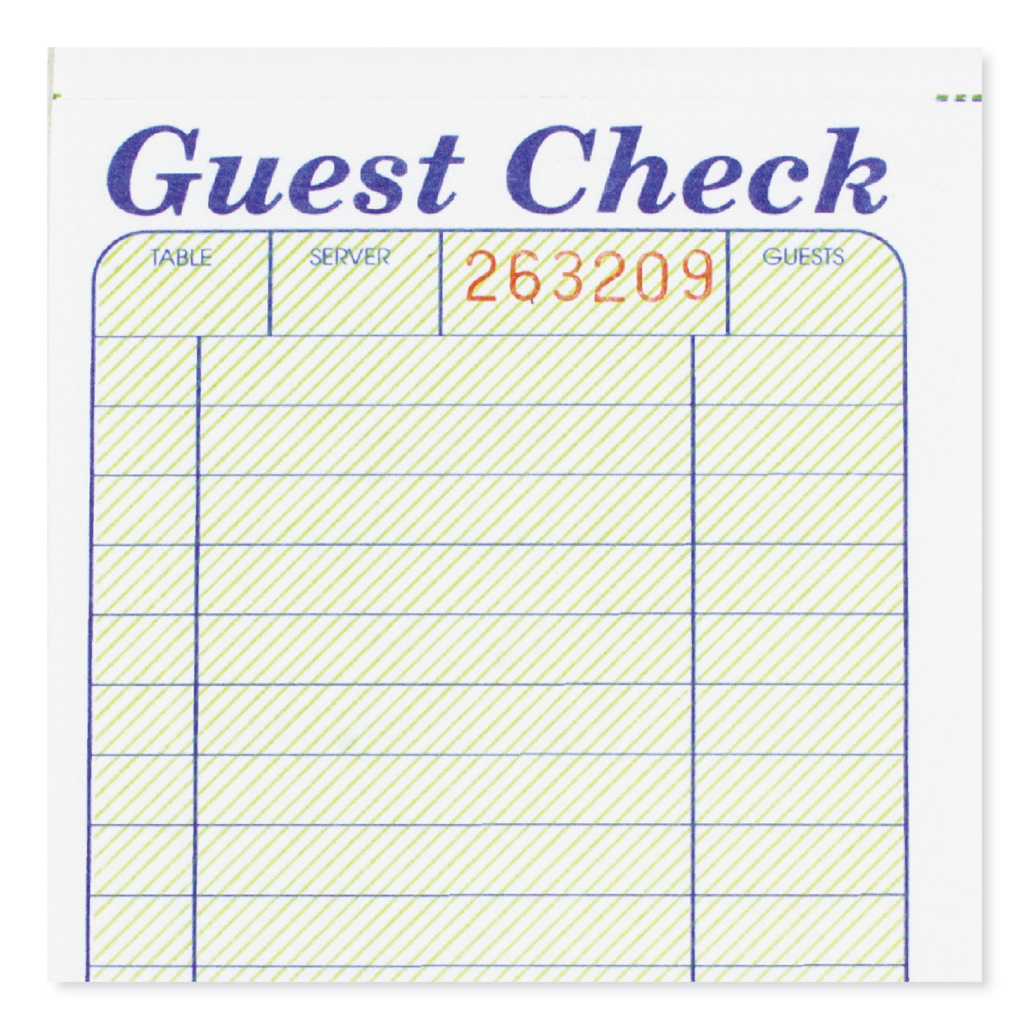 Guest Check Template