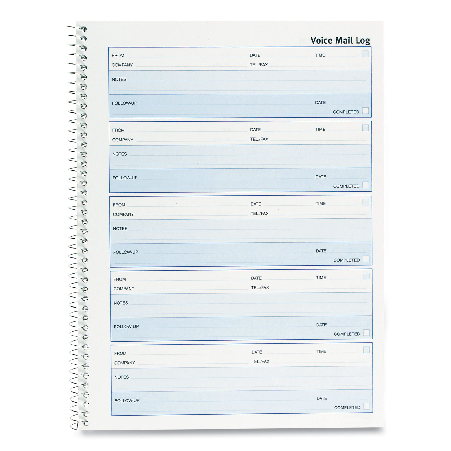 Voice - Book, 2, x Log Copies), Mail 7.5 (No 500 5 One-Part Forms/Sheet, Total Follow-up mastersupplyonline Wirebound Forms
