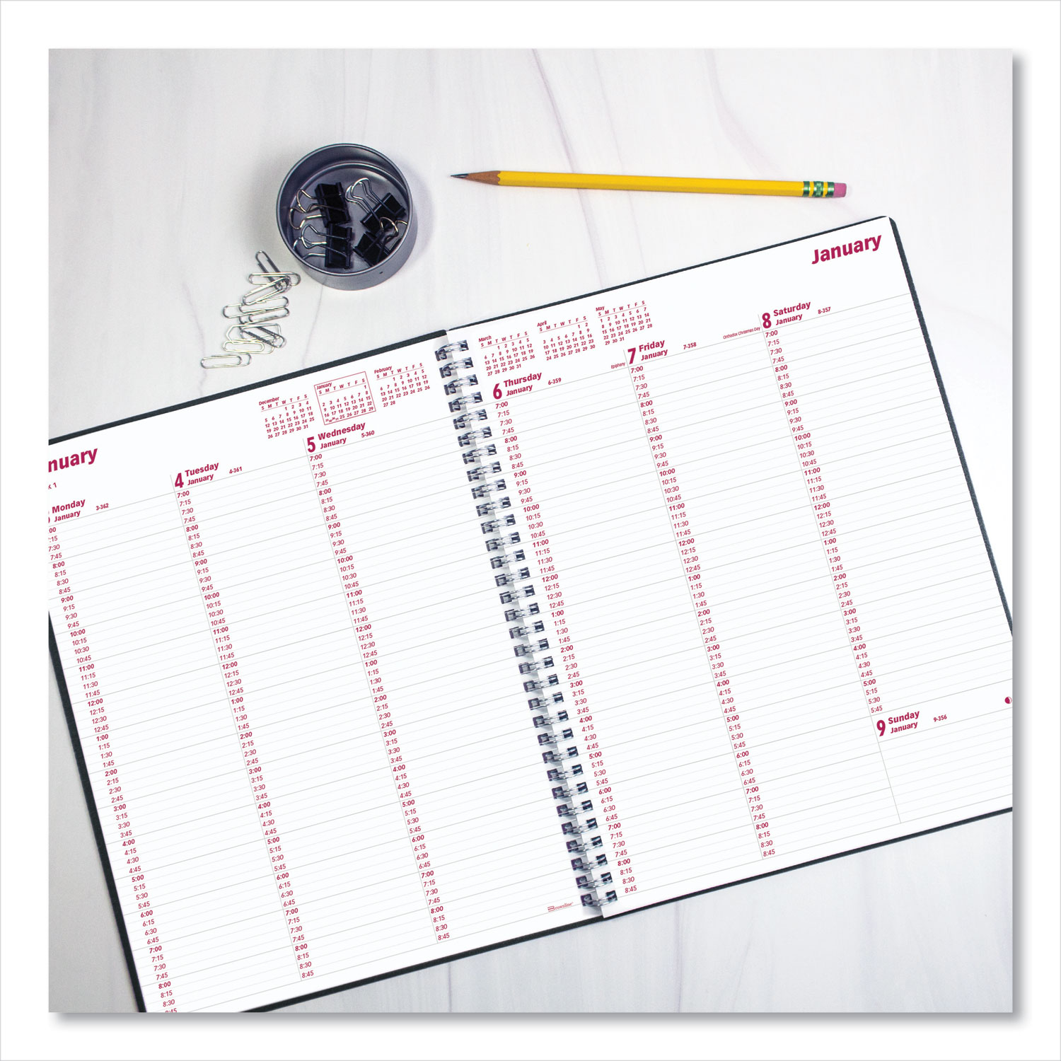 REDCB950VBLK Brownline® DuraFlex Weekly Planner - Zuma