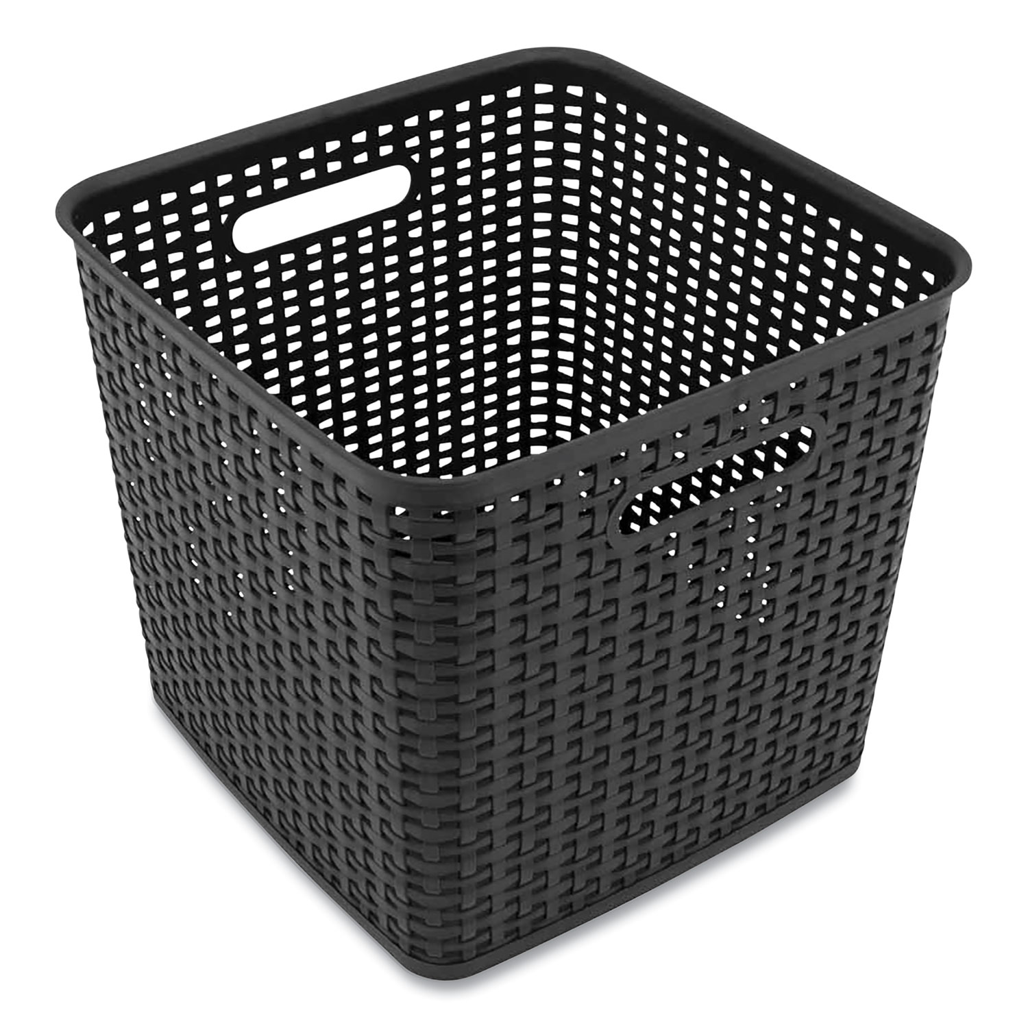 Plastic Weave Bin, Extra Large, 12.6″ x 11.1″ x 16.6″, Black