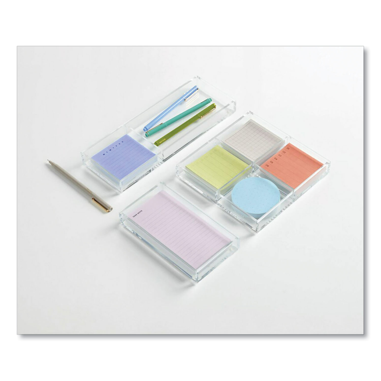 Noted by Post-it® Brand Lined Adhesive Notes, 3 x 3, Blue, 100-Sheet, 3 ...