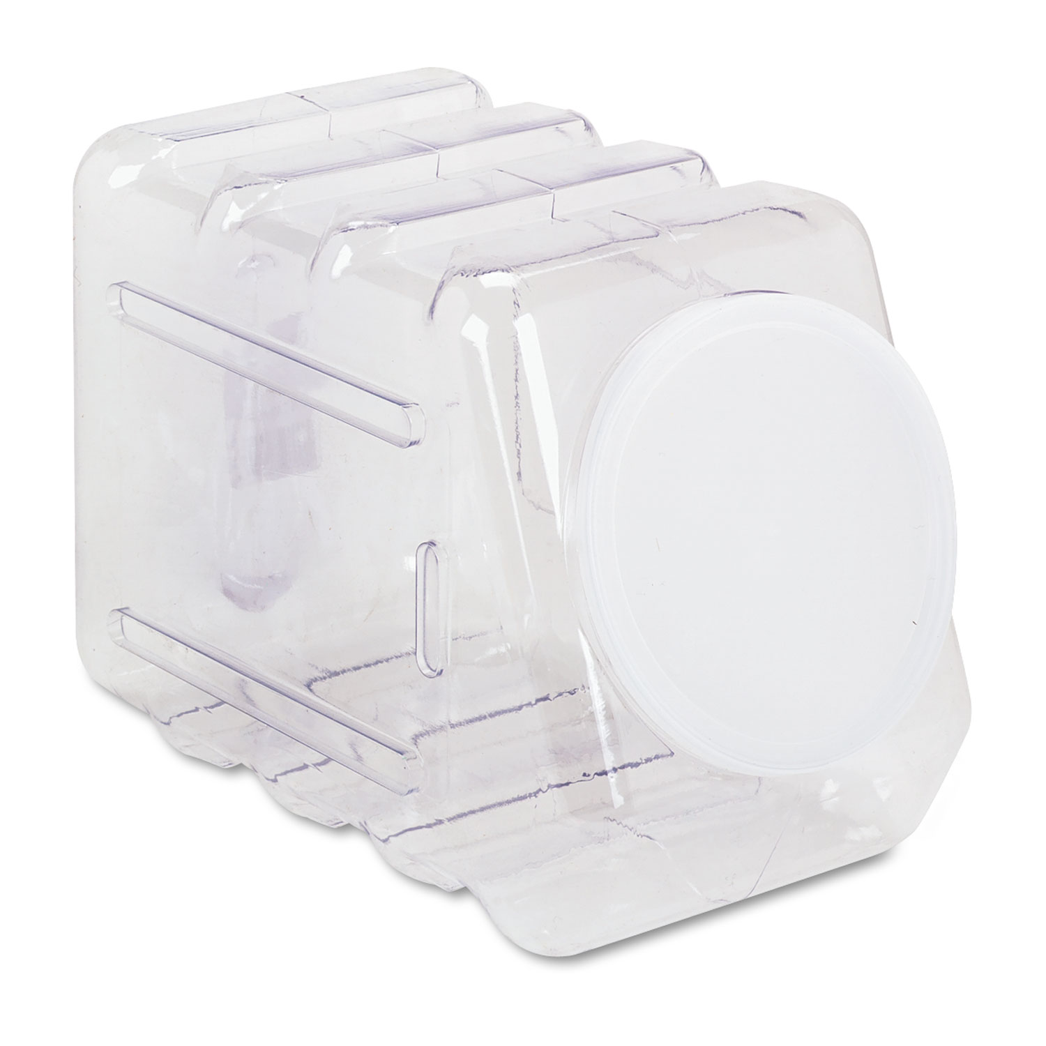 Interlocking Storage Container with Lid, Clear Plastic