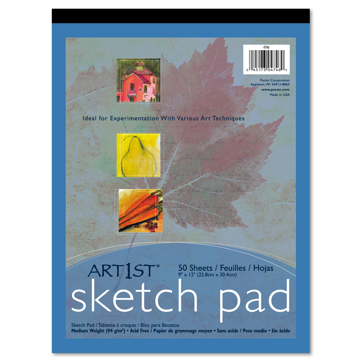  Pacon 4746 Art1st Sketch Pad, 60 lb, 9 x 12, White, 50 Sheets (PAC4746) 
