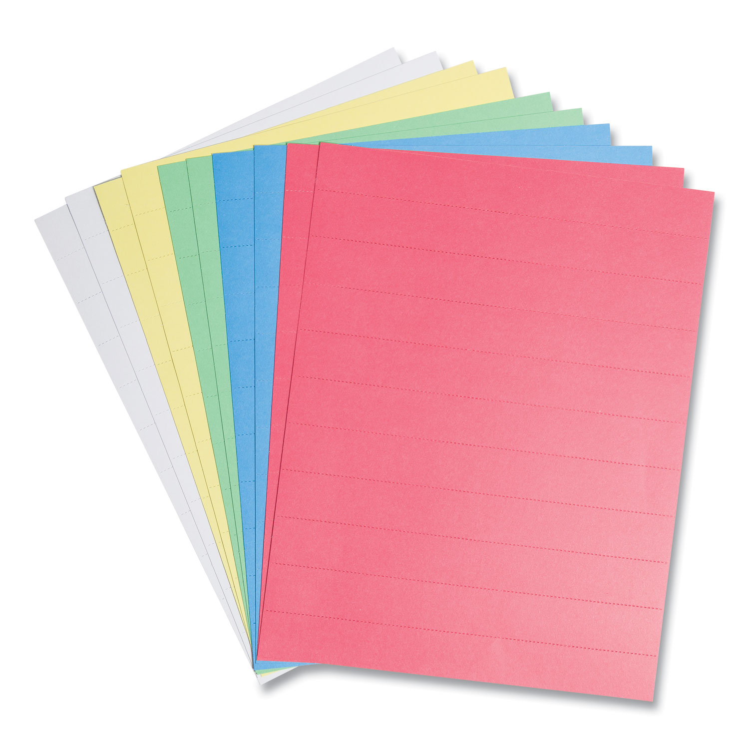 Data Card Replacement Sheet, 8.5 x 11 Sheets, Perforated at 1, Assorted,  10/Pack - Reliable Paper