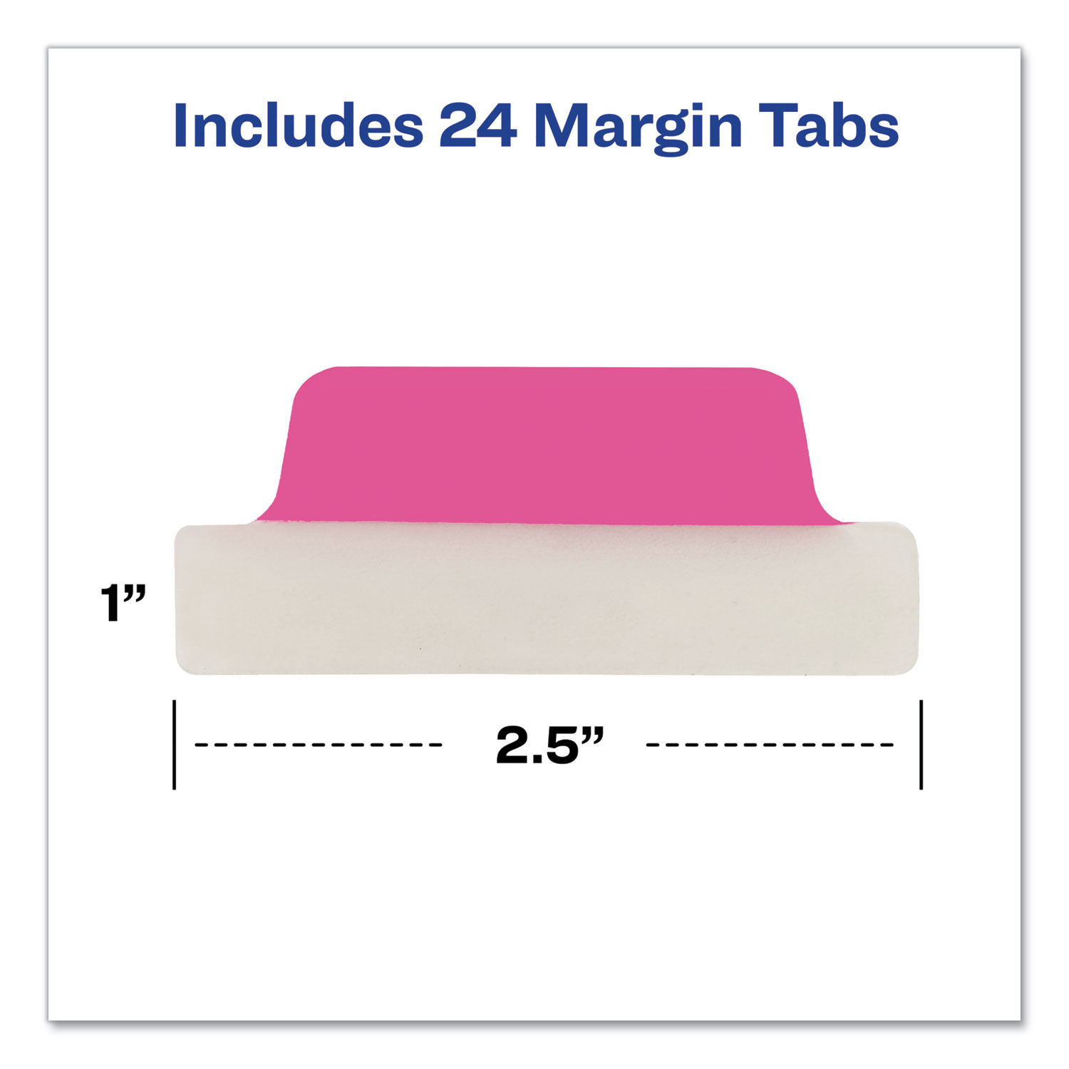 Margin Ultra Tabs Assorted Neon Color 24 Repositionable Page Tabs 2-Side Writable 2.5 x 1 New 