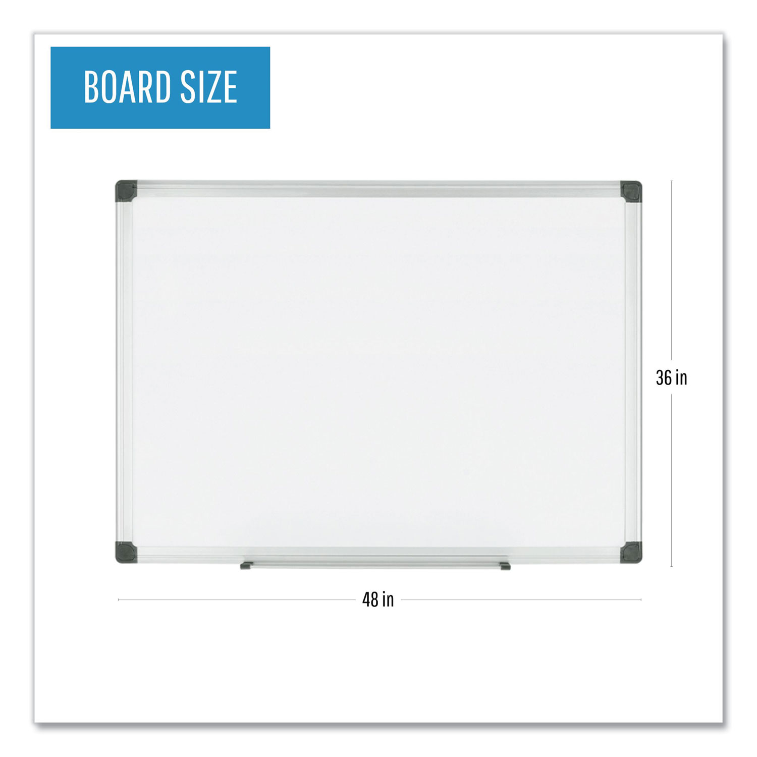 3M™ Porcelain Magnetic Dry-Erase Whiteboard, 36 x 48, Aluminum Frame With  Silver Finish - Zerbee