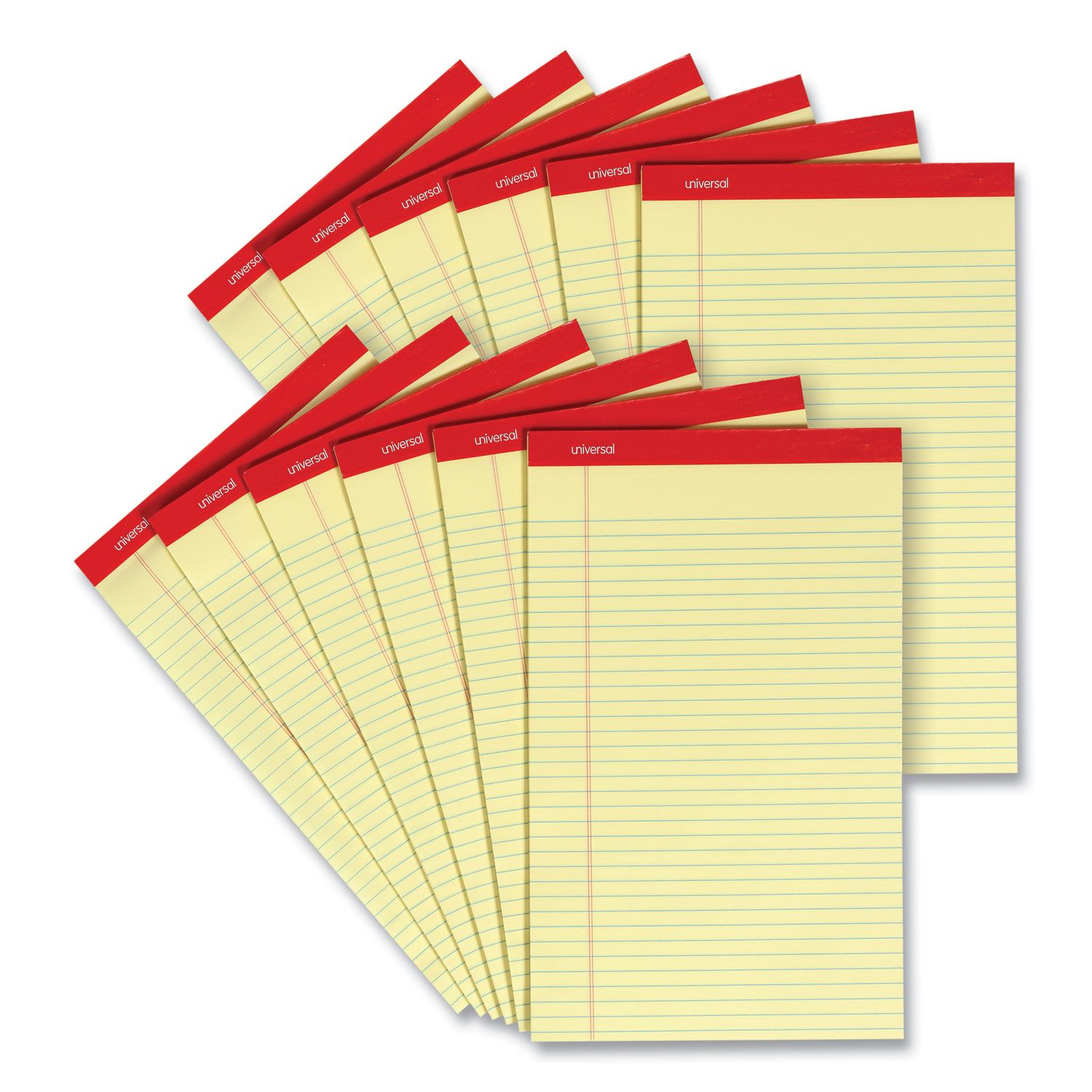 Universal® Perforated Ruled Writing Pads, Wide/Legal Rule, Red Headband ...