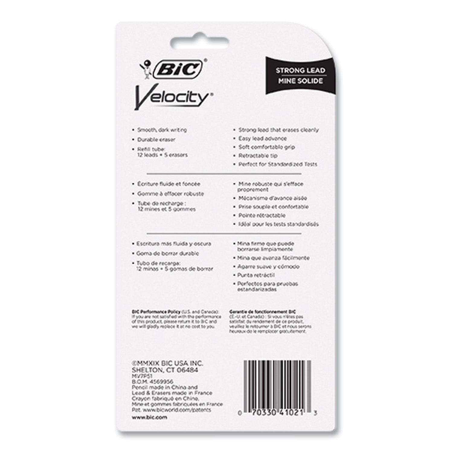 BIC Velocity Original Mechanical Pencils, 0.7 mm, #2 Lead Pencils, Assorted  Barrel Colors, Pack of 5 