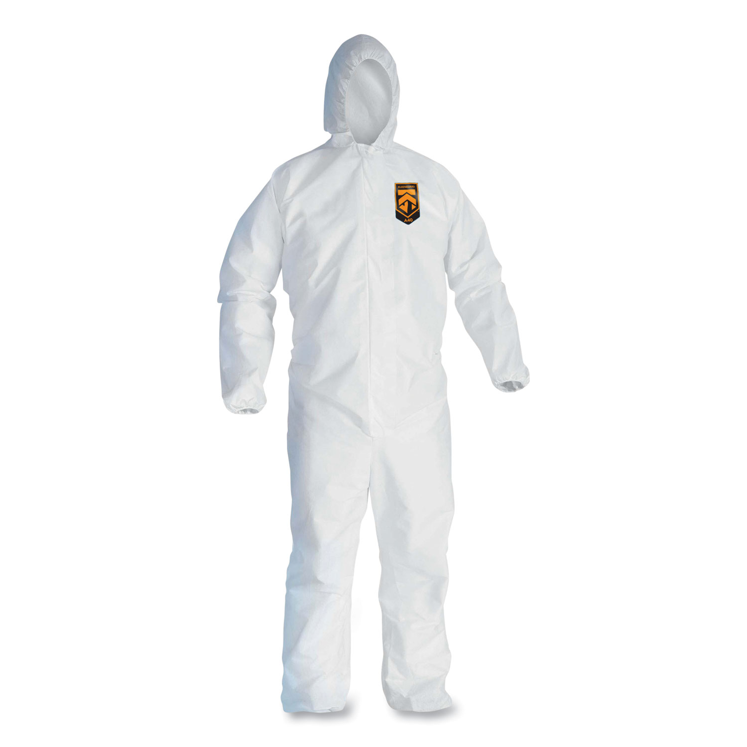A45 Liquid/Particle Protection Surface Prep/Paint Coverall, Zipper Front, Elastic Wrist/Ankle/Hood, 3XL, White, 25/Carton