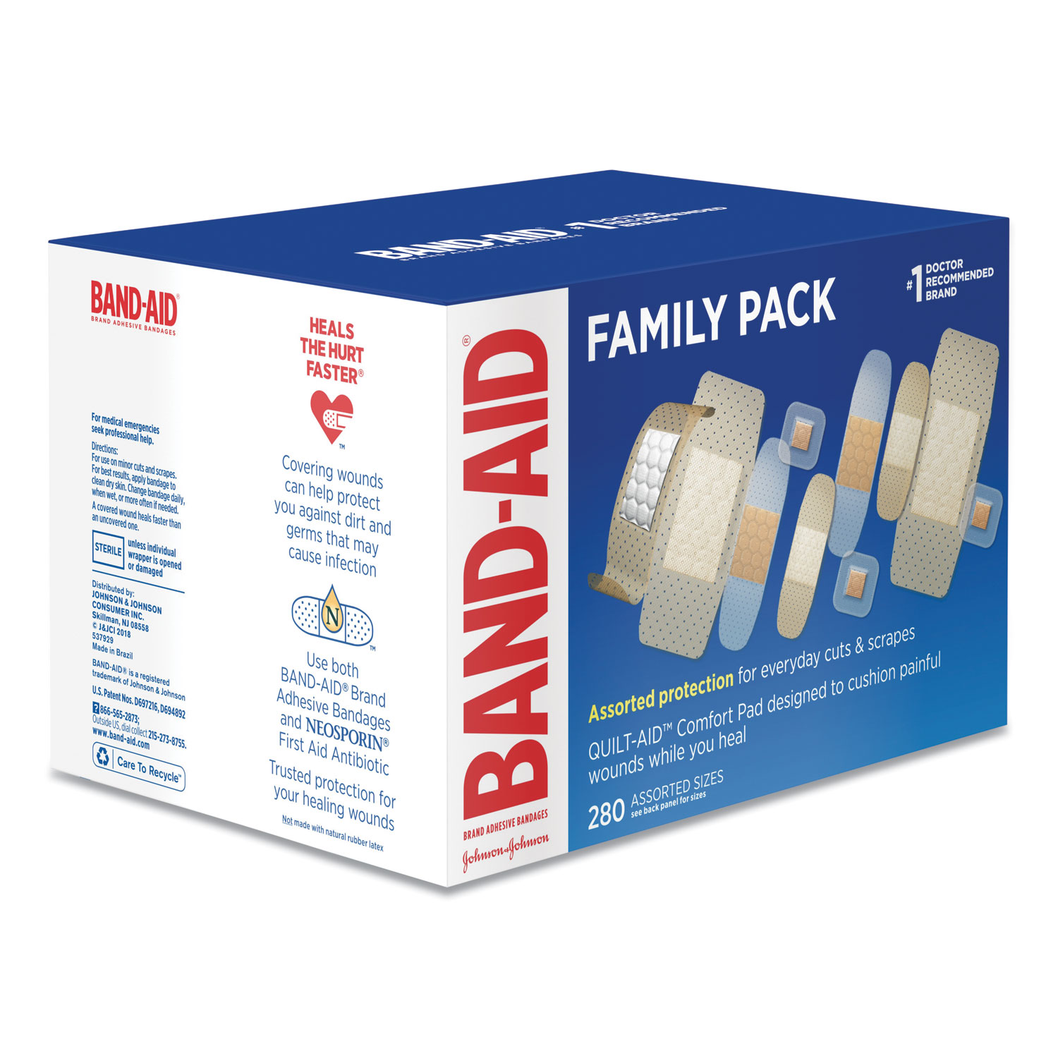 Sheer/Wet Adhesive Bandages, Assorted Sizes, 280/Box - BOSS Office