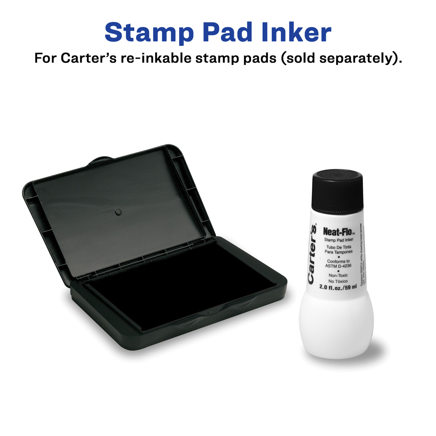 NeatFlo Stamp Pad Inker, 2 oz Bottle, Black Pointer Office Products