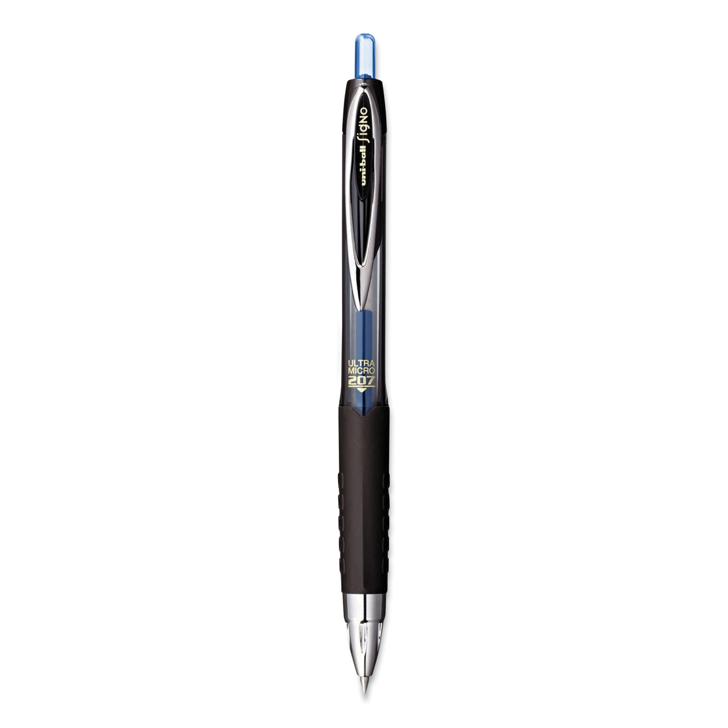 Black 6 x Uni-Ball Signo UMN-207 F 0.7mm Fine Retractable Rollerball Gel Pen 