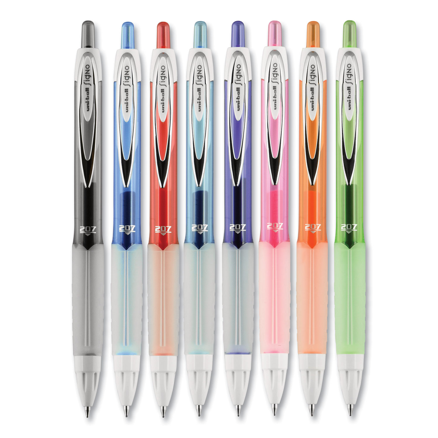 Uniball 207 Retractable Gel Pens, Medium Point (0.7mm), Assorted Ink, 8  Count 