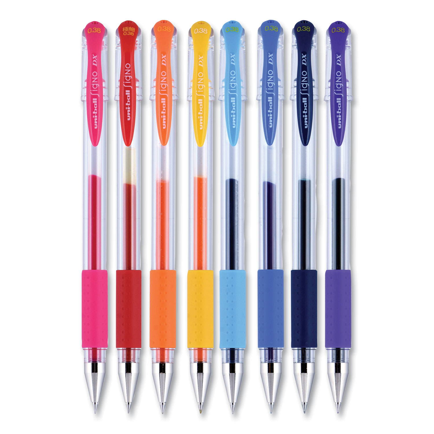 Uni-Ball emott Porous Point Pen, Stick, Fine 0.4 mm, Assorted Ink Colors, White Barrel, 10/Pack