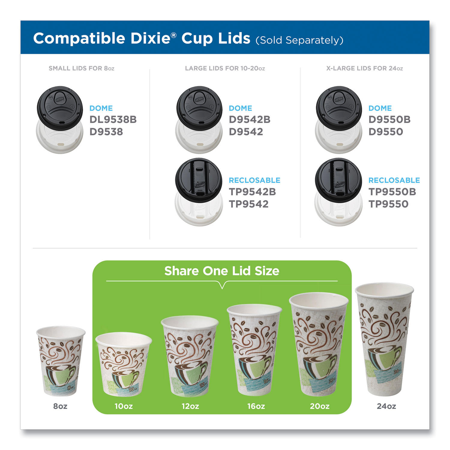 PerfecTouch Paper Hot Cups, 12 oz, Coffee Haze Design, 25