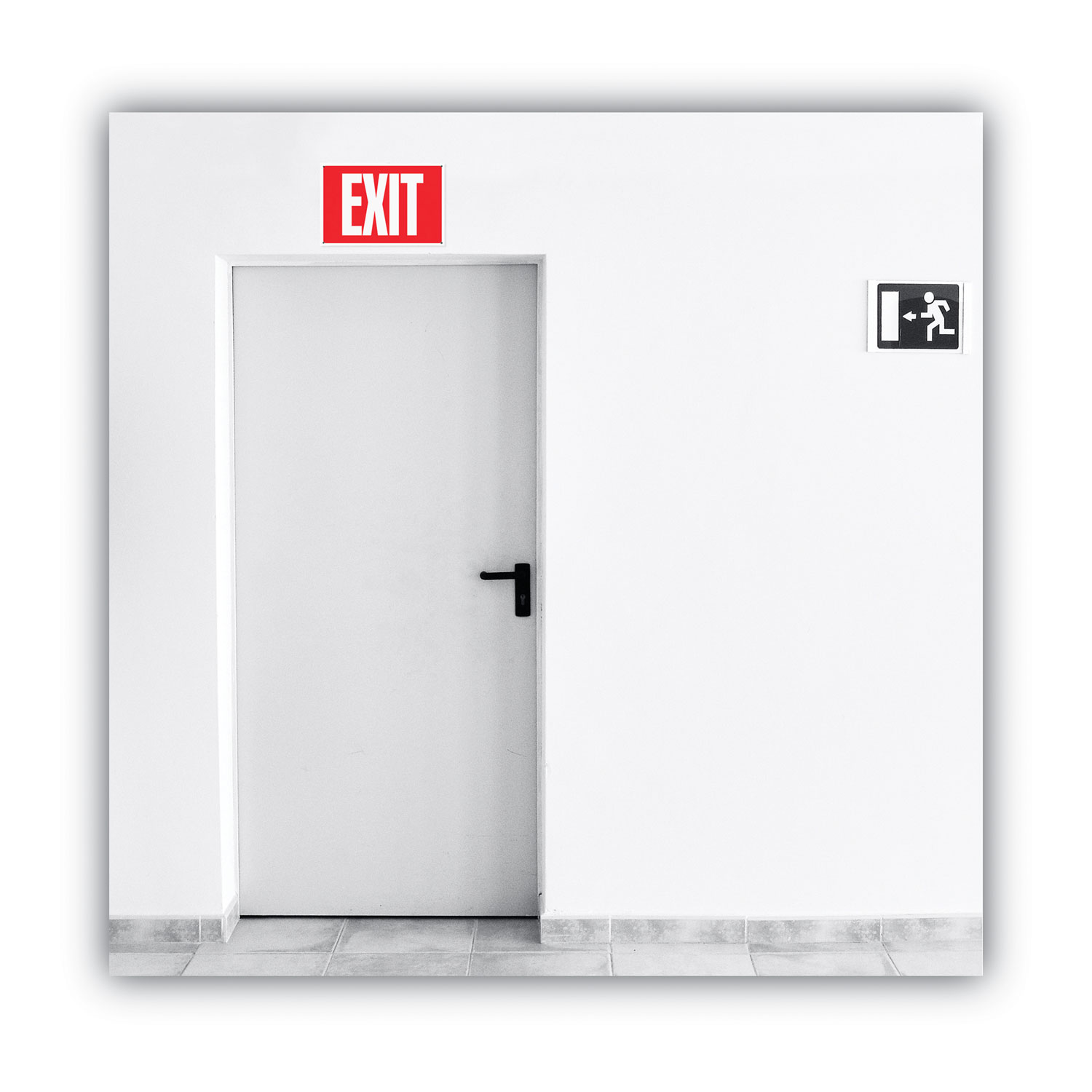 Pack of 12 Red Glow-in-the-Dark Safety Sign Exit 12 x 8 