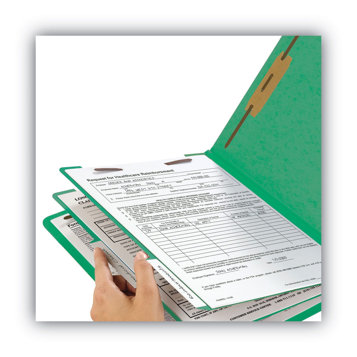 Planner Divider Pocket Folders, Green