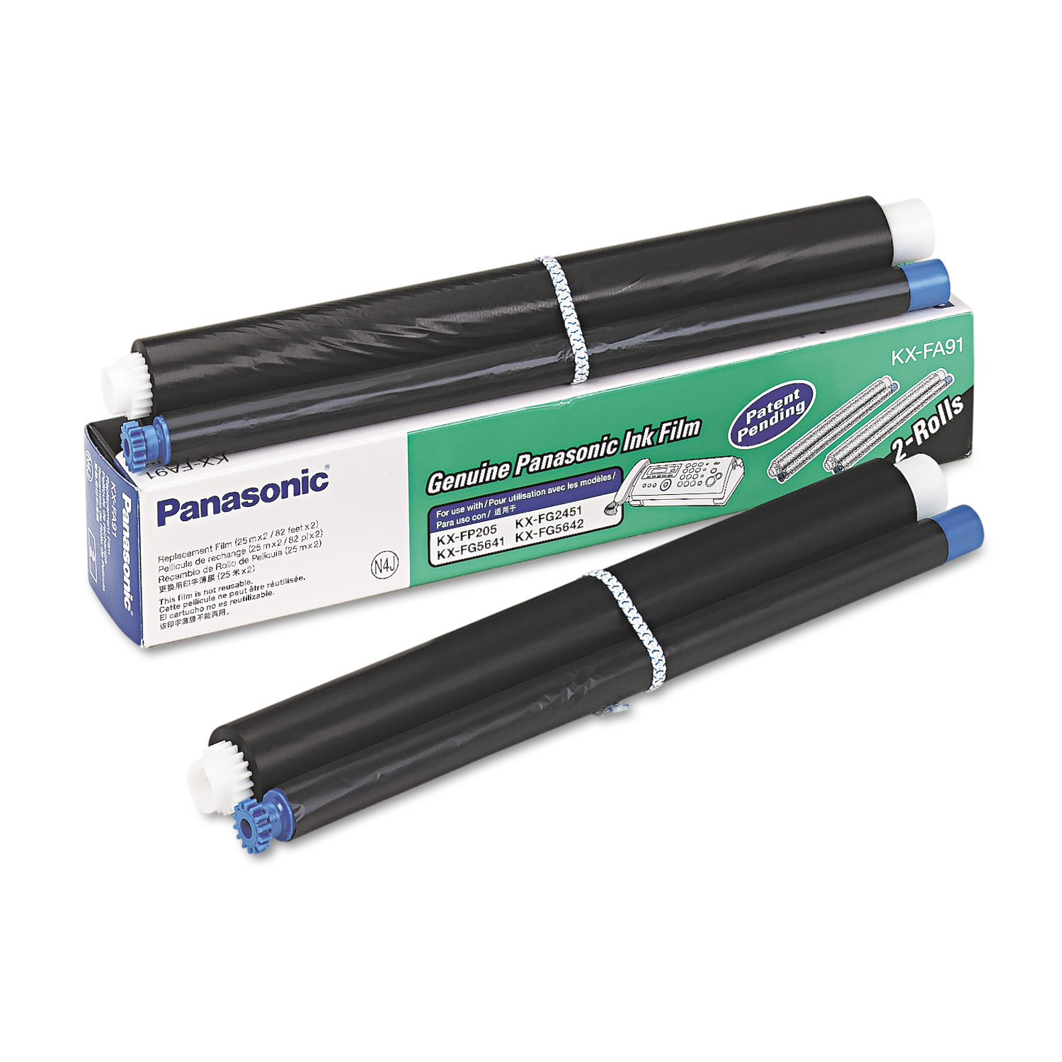  Panasonic KX-FA91 KX-FA91 Film Roll Refill, 80 Page-Yield, Black, 2 Rolls/Box (PANKXFA91) 