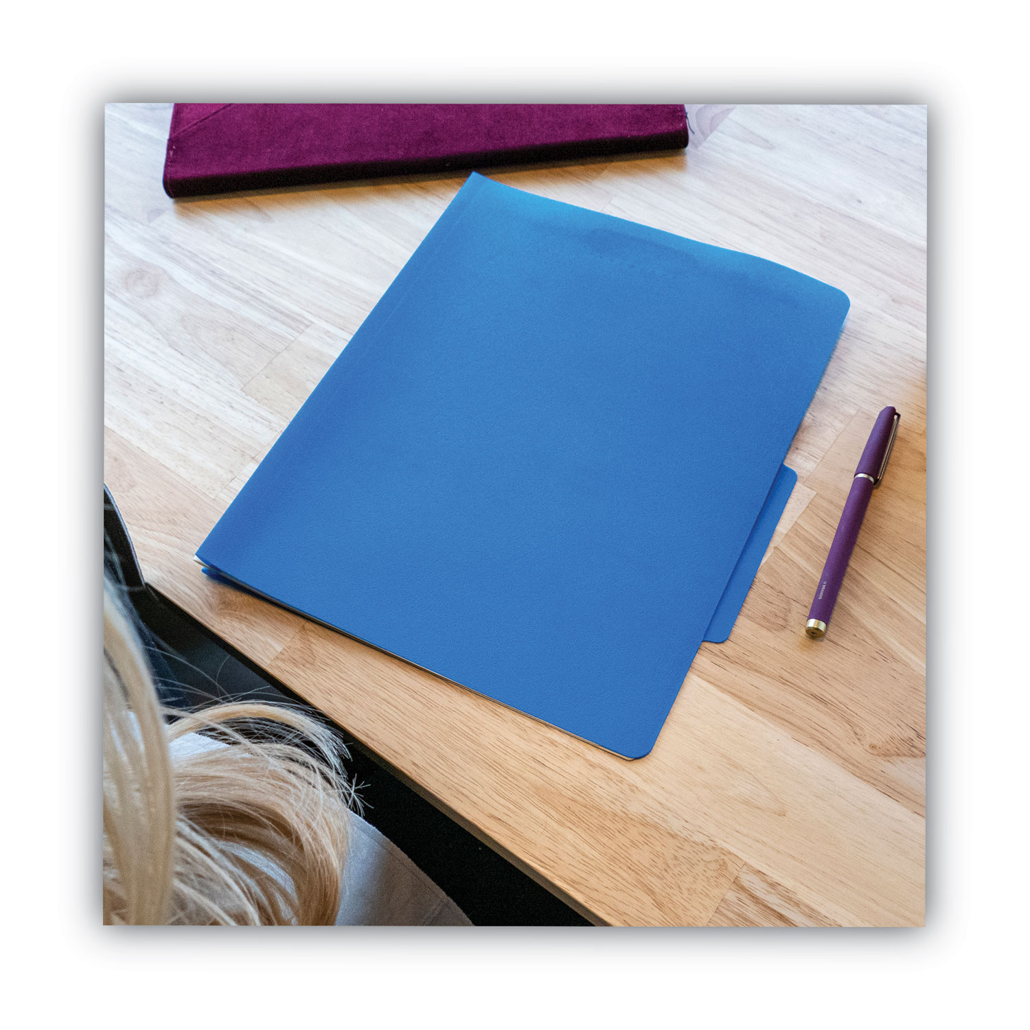 Blue 2 Dividers 14045 Letter Size 2/5-Cut Tab 2 Expansion 10 per Box Smead Poly Classification Folder
