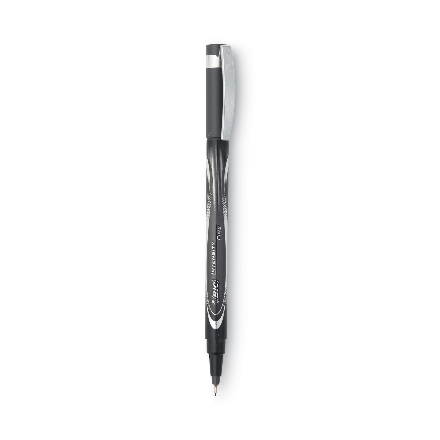 Intensity Porous Point Pen, Stick, Fine 0.5 mm, Black Ink, Black Barrel ...