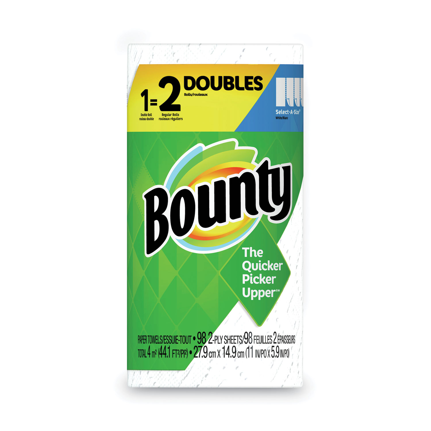 Bounty Paper Towels, Double Roll, Select-A-Size, White, 2-Ply