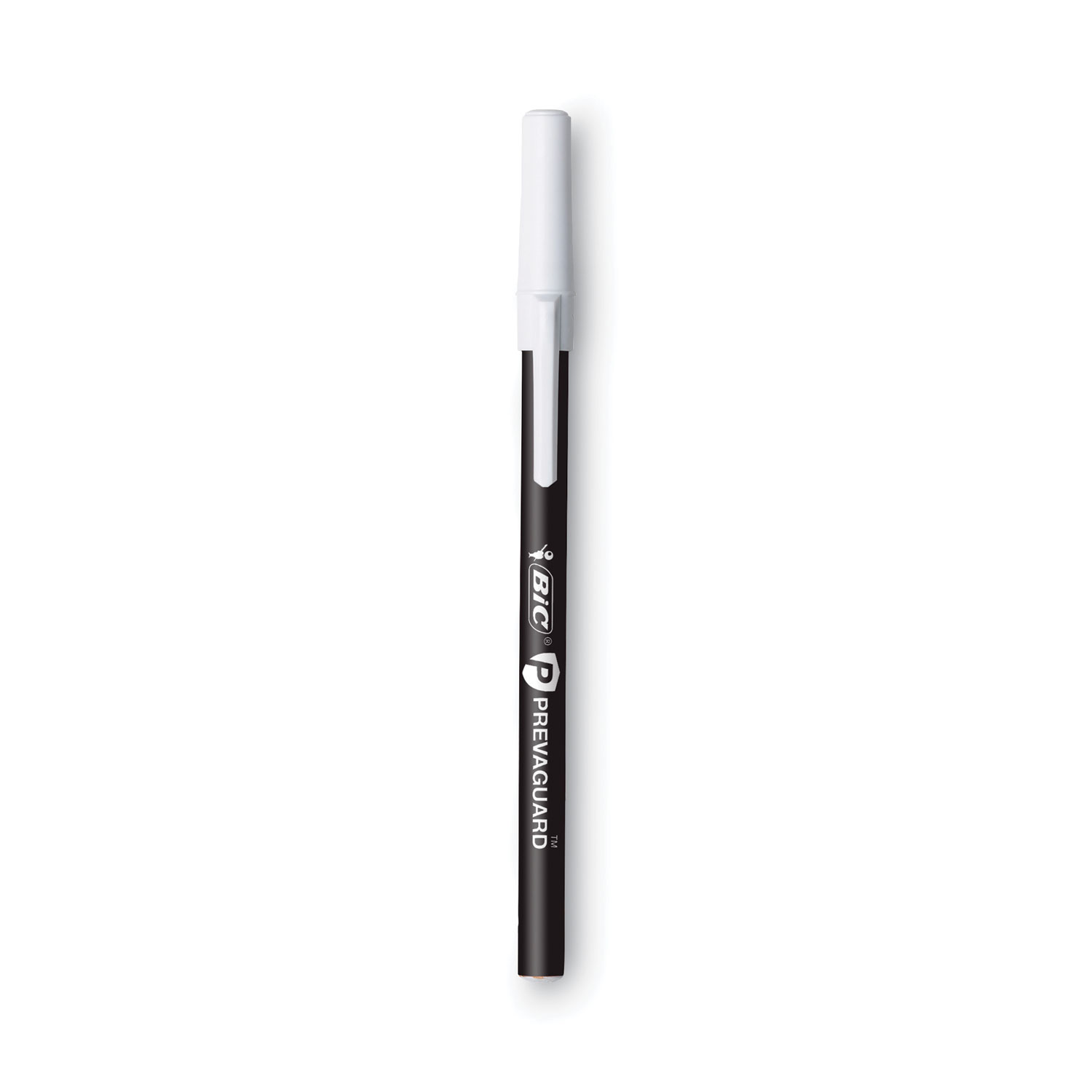 PrevaGuard Round Stic Pen, Stick, Medium 1 mm, Black Ink, Black Barrel, 60/Pack