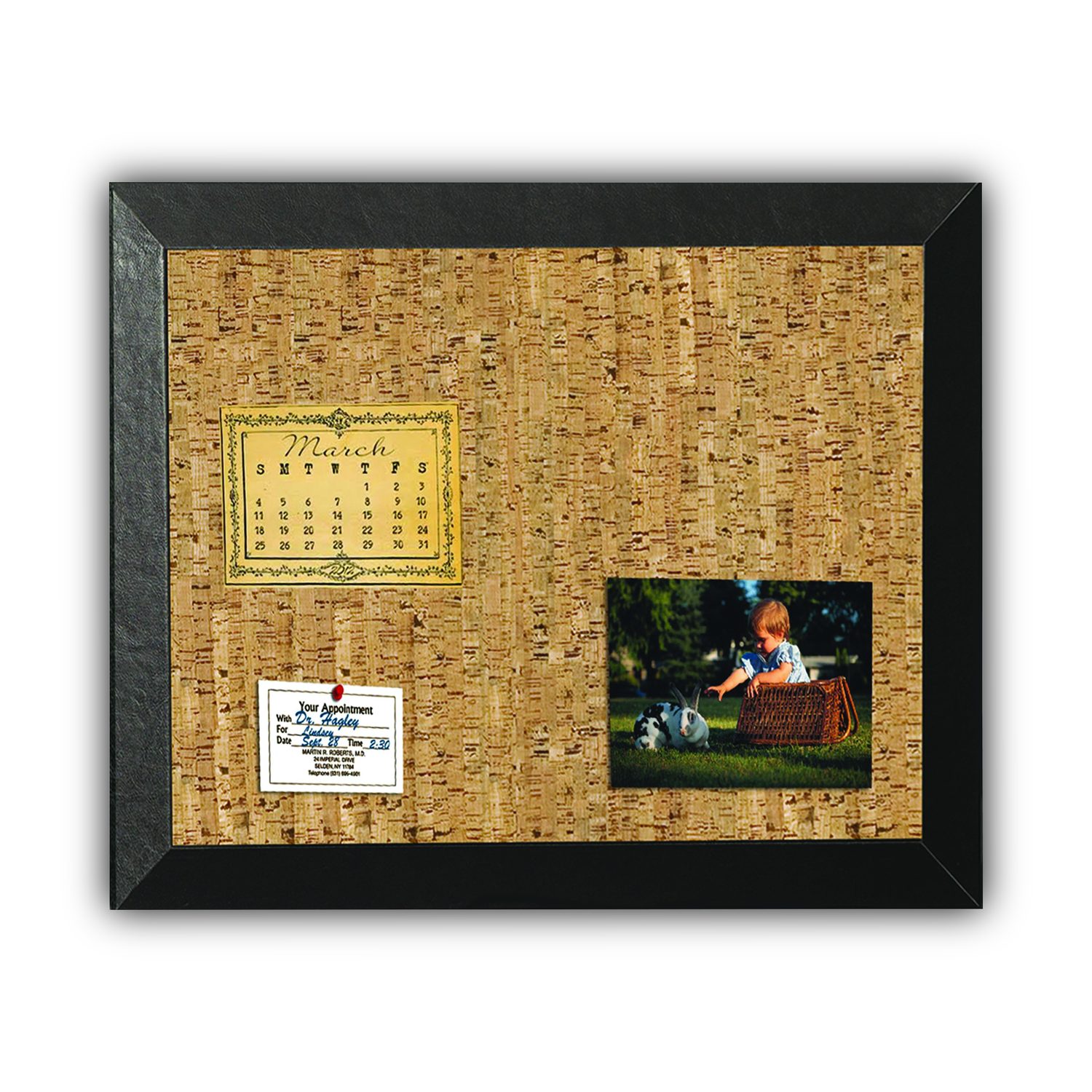 Excello 24x36 Inch Wood Frame Corkboard – White, Hangs Vertical Or Horizontal, For Home Office Or Dorm