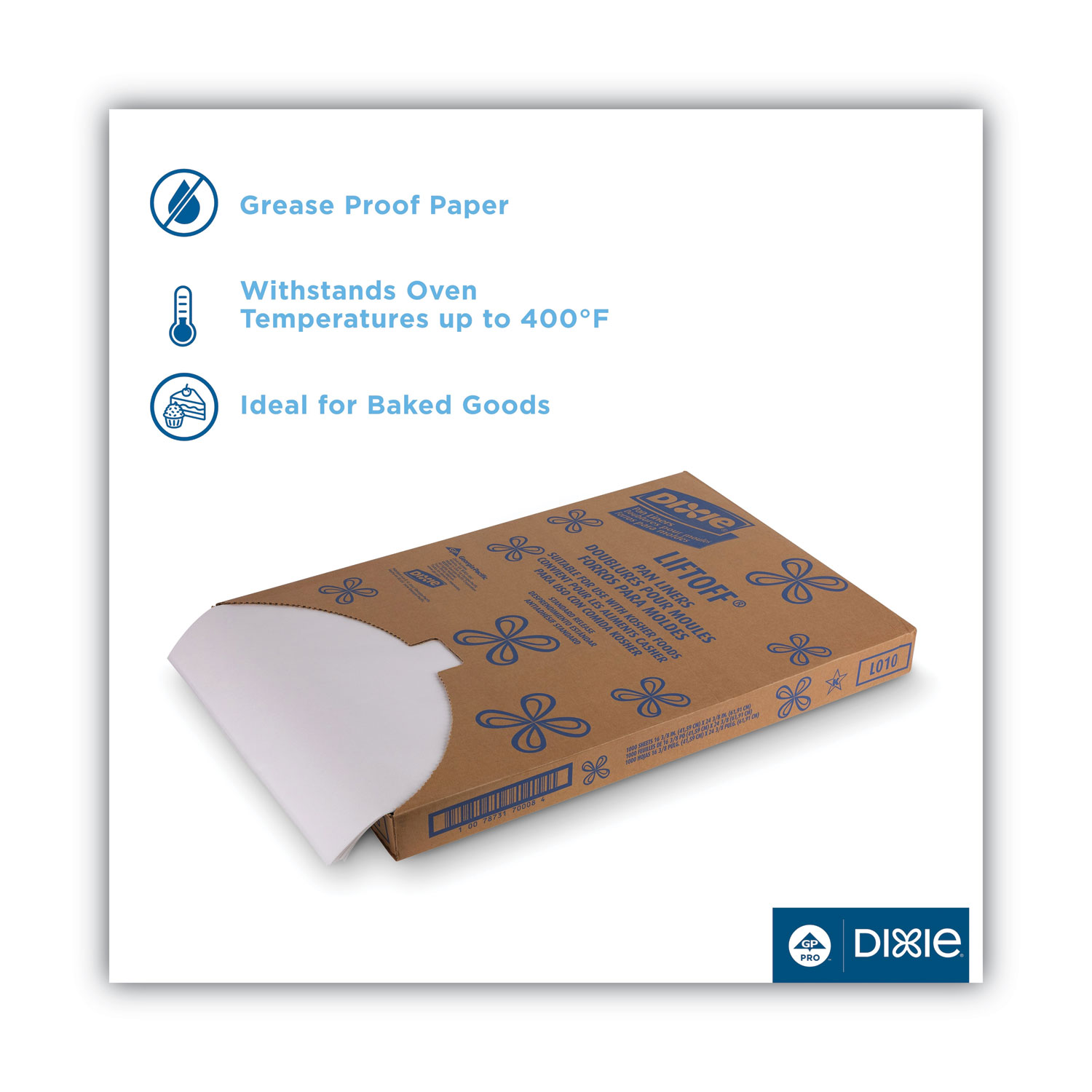 Dixie Full Size Unbleached Quilon® Coated Parchment Paper Bun / Sheet Pan  Liner 16 x 24 - 1000/Case