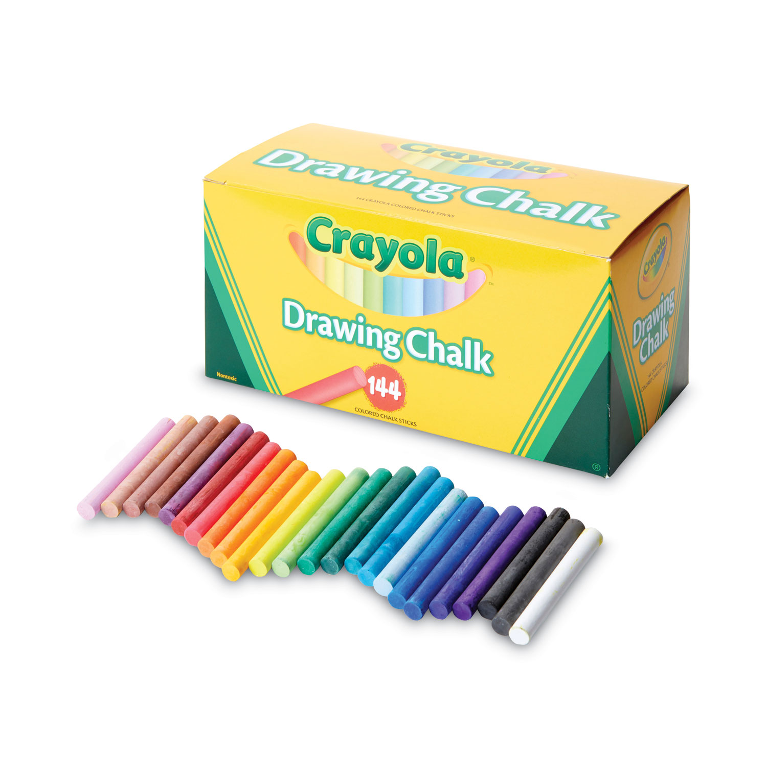 Colored Drawing Chalk, 3.19 x 0.38 Diameter, Six Each of 24 Assorted  Colors, 144 Sticks/Set - Office Express Office Products