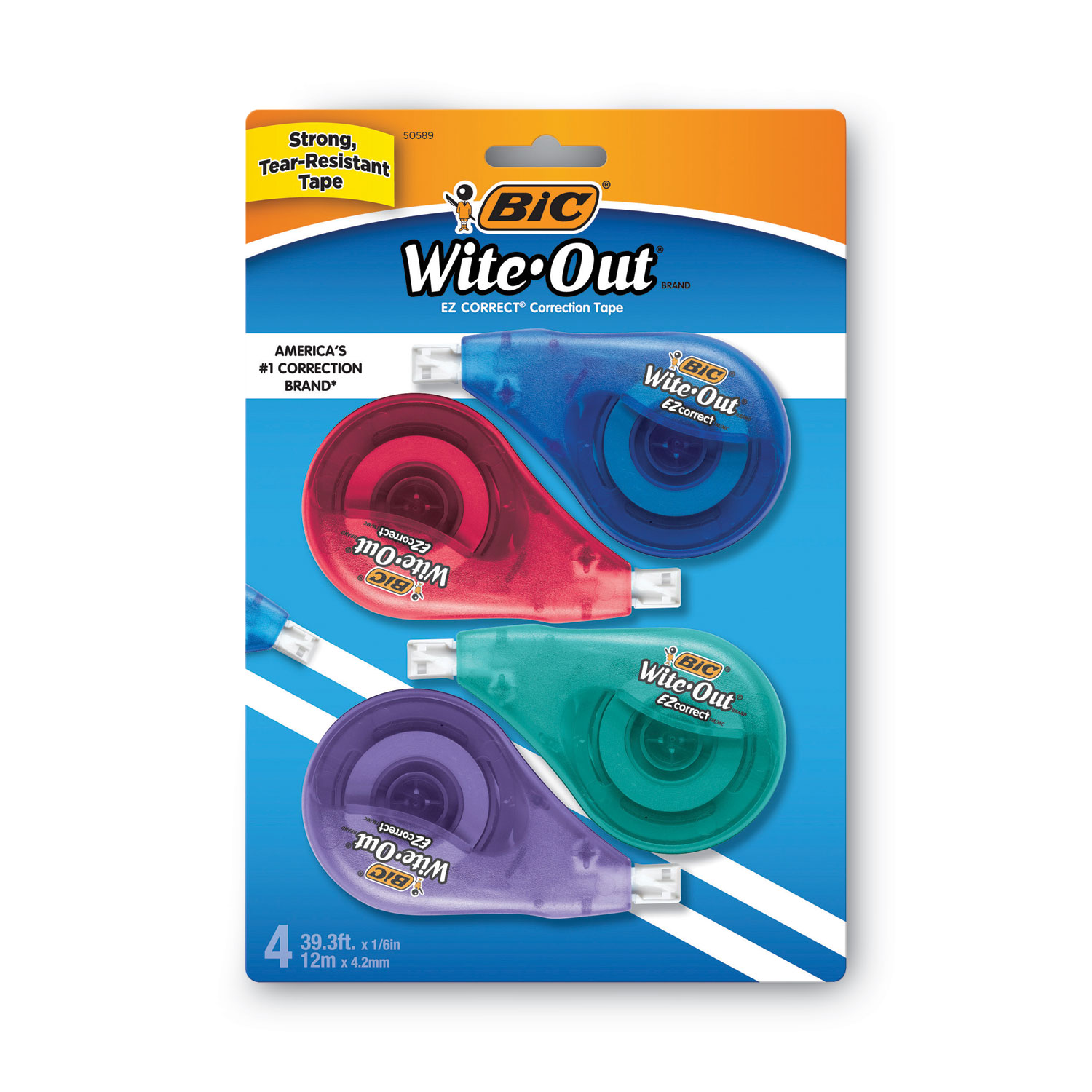 BIC Wite-Out EZ Correct Correction Tape, White, Fast, Clean & Easy