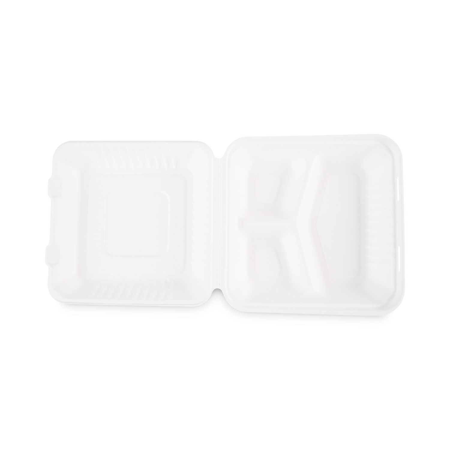 Boardwalk 6 in. x 6 in. x 3.19 in. White Bagasse Food Containers