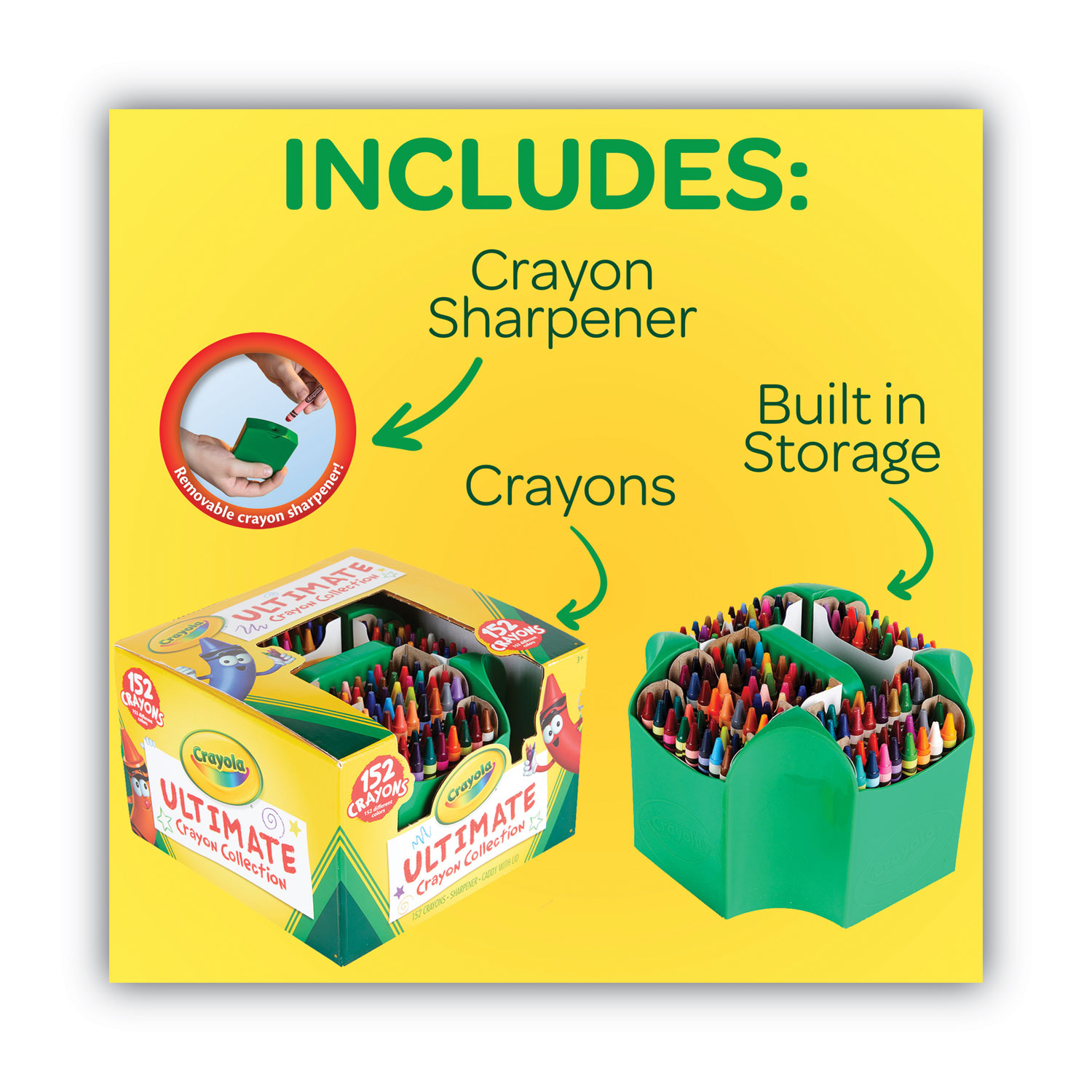 Vintage 72 Crayola Crayons Blue Case & Sharpener Most Of Crayons Are There
