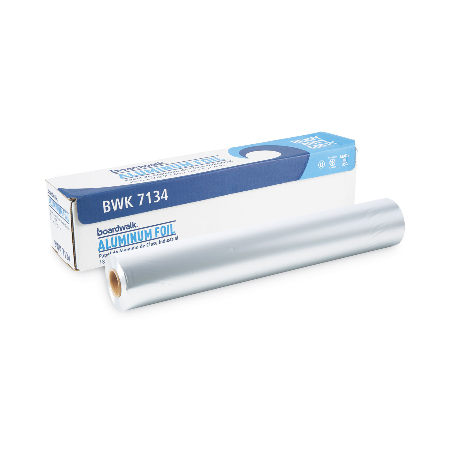 Standard Aluminum Foil Roll, 18 x 500 ft, Silver - Zerbee