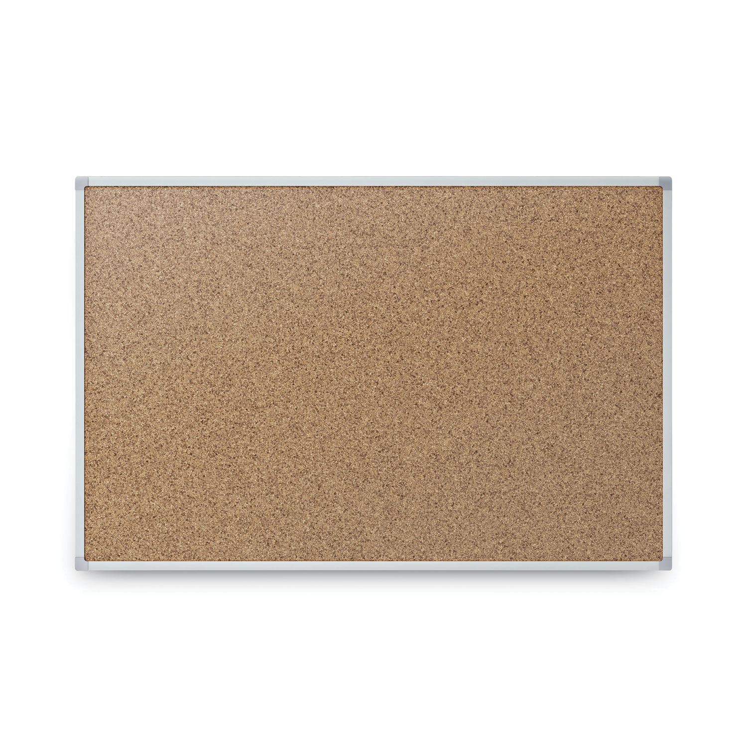 Economy Cork Board With Aluminum Frame 24 X 18 Tan Surface Silver   748667 