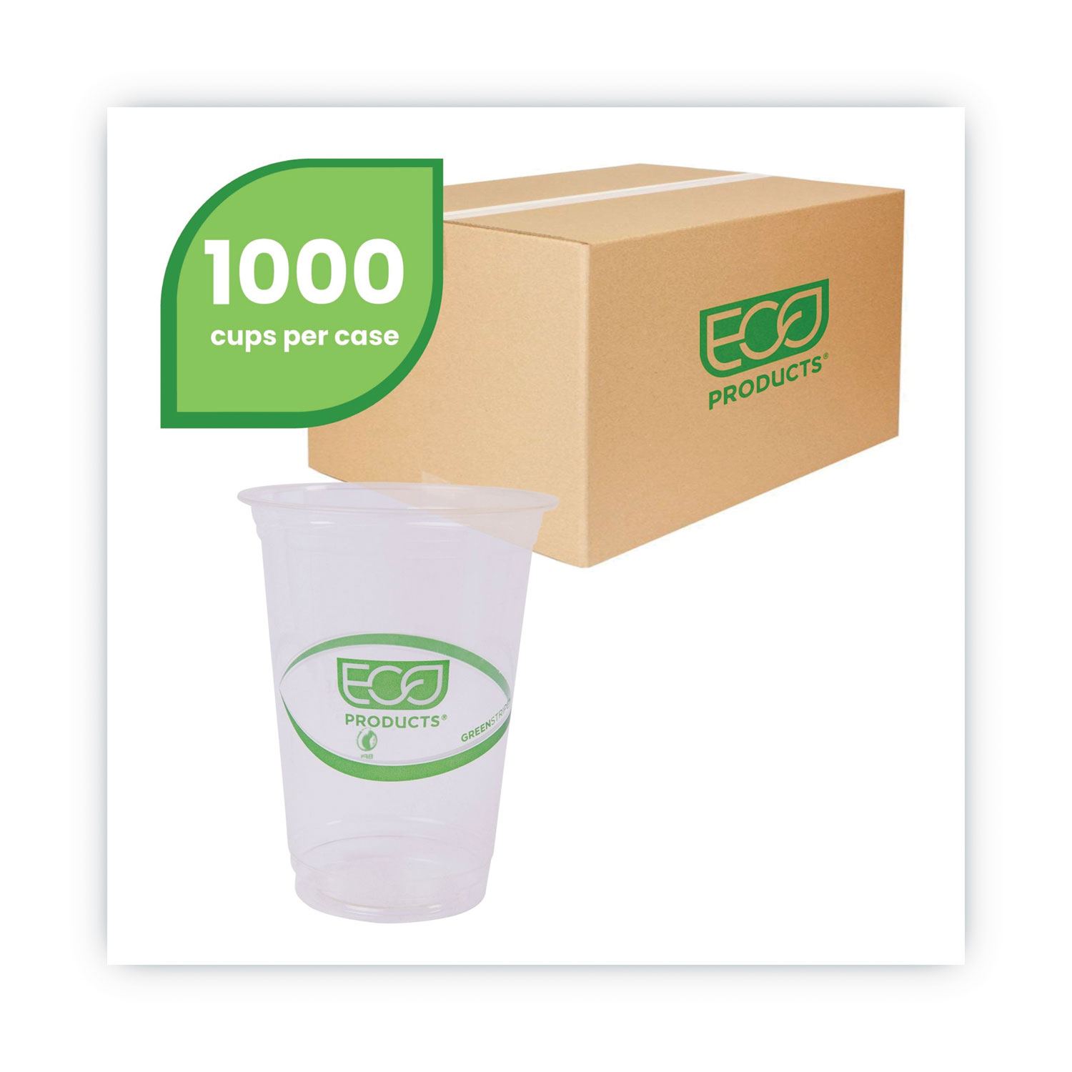 GreenStripe Renewable and Compostable Cold Cups, 16 oz, Clear, 50/Pack, 20  Packs/Carton - mastersupplyonline