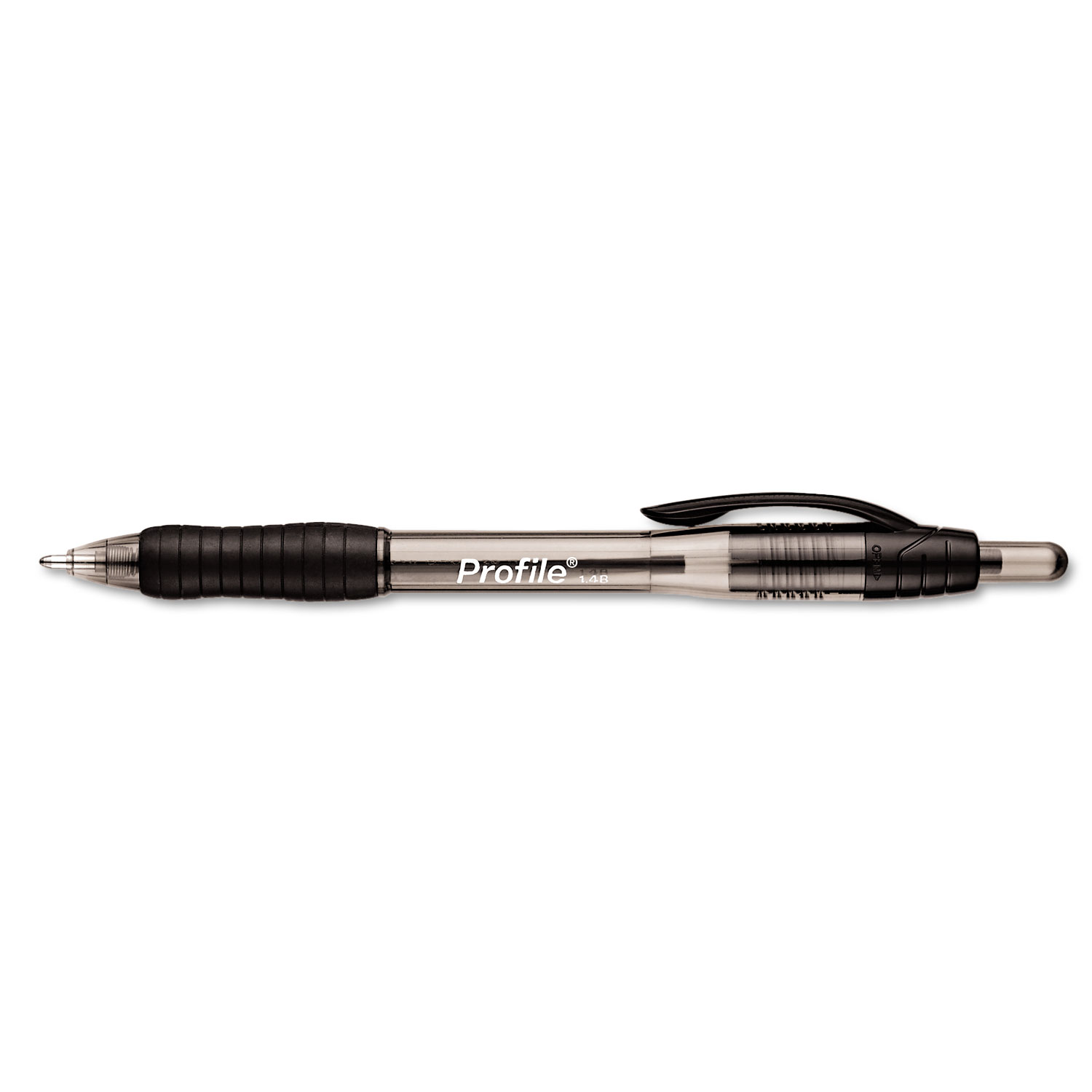 Paper Mate® Profile Retractable Ballpoint Pen, 1.4mm, Black Ink, Smoke Barrel, 4/Pack