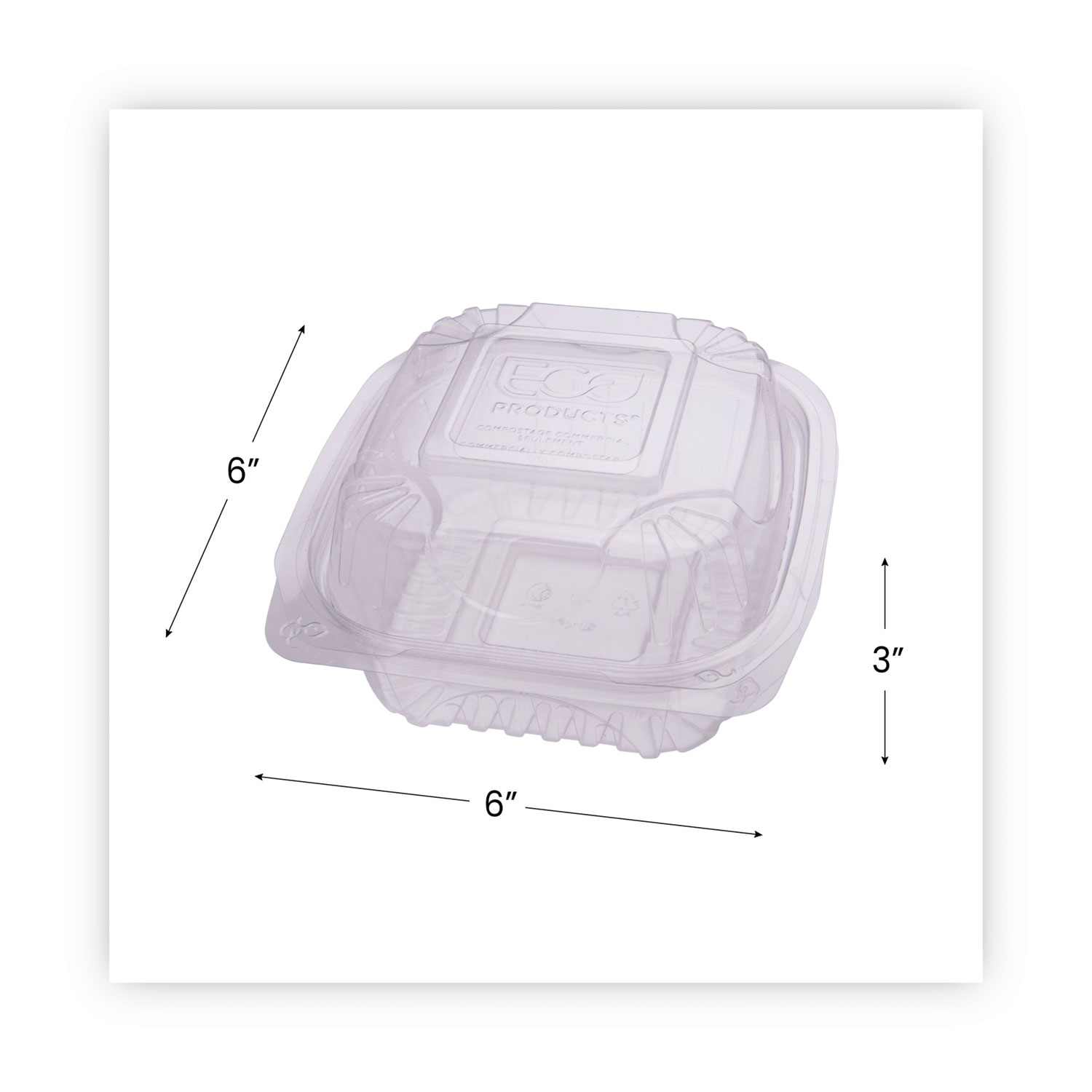 Clear Clamshell Hinged Food Containers, 6 x 6 x 3, Plastic, 80/Pack, 3  Packs/Carton - mastersupplyonline