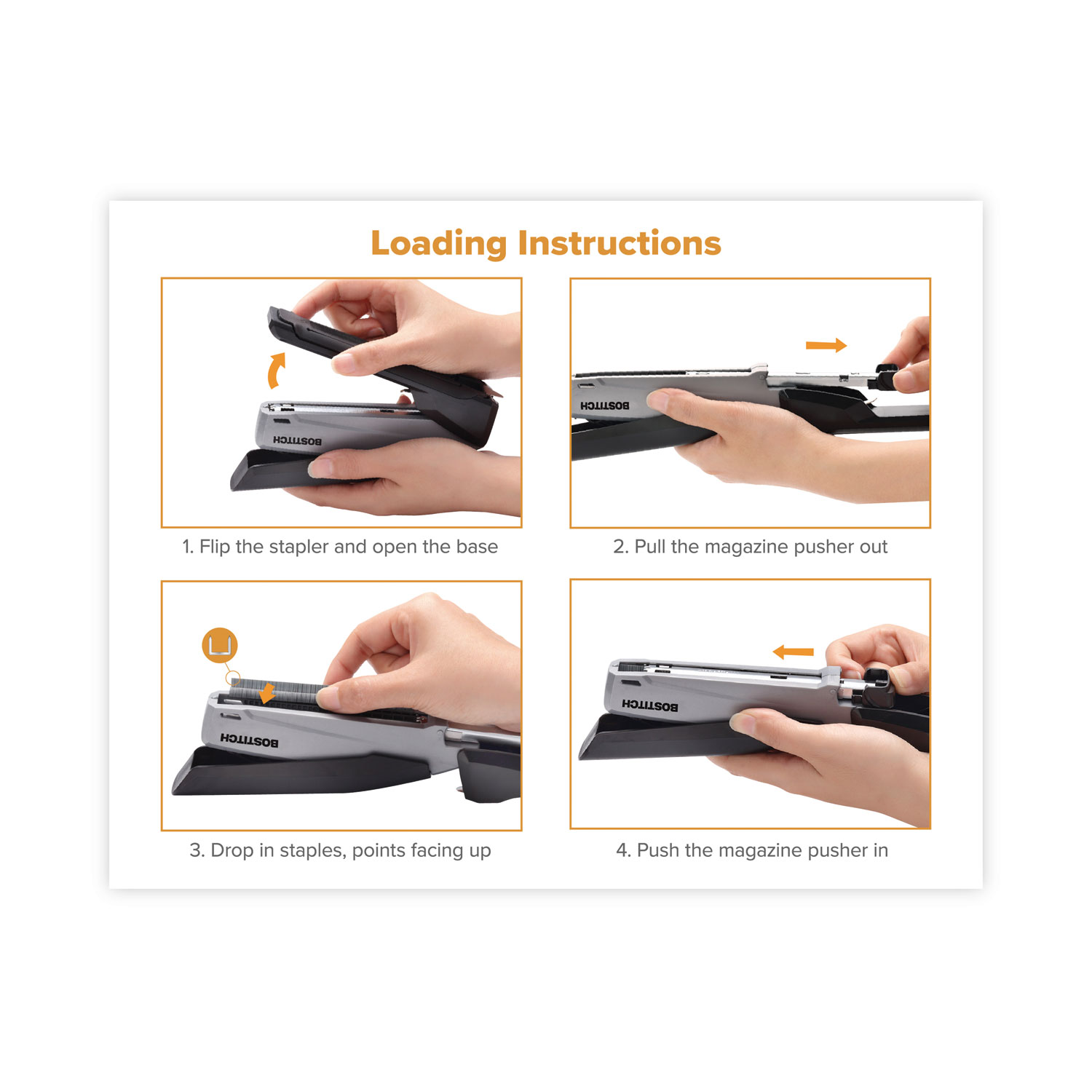 InPower™ Spring-Powered Desktop Stapler, 20 Sheets, Black