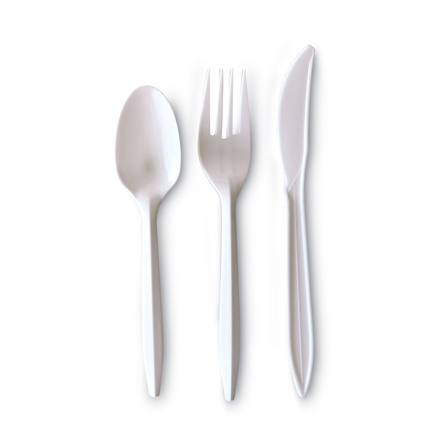 ThreePiece Wrapped Cutlery Kit Fork, Knife, Spoon; White, 250 Kits