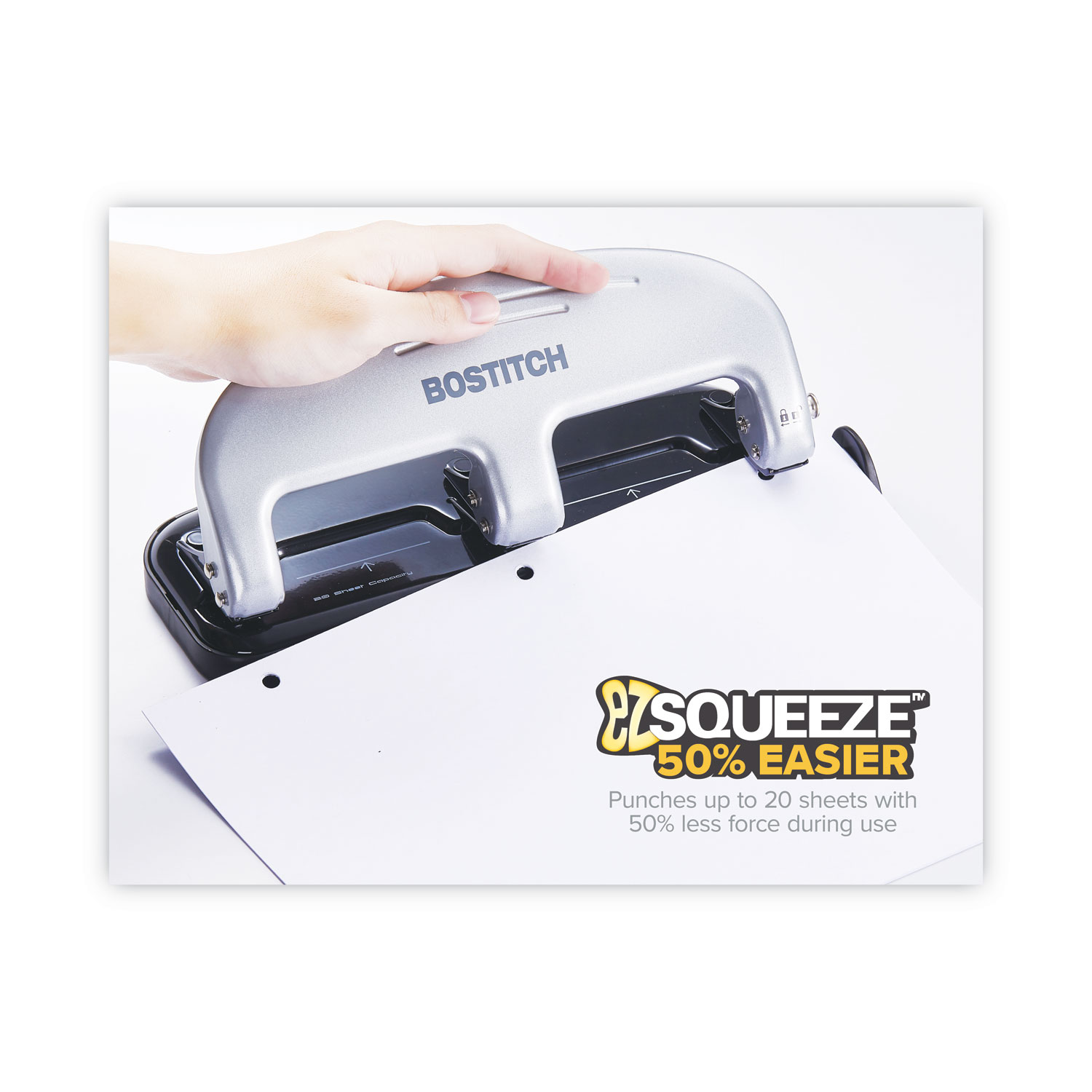 Buy PaperPro Black/Silver inPRESS 20-Sheet 3-Hole Punch - 2220